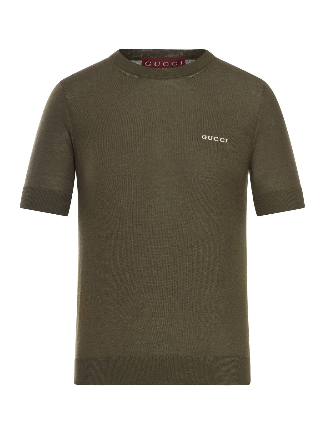 CASHMERE AND SILK T-SHIRT WITH INTARSIA