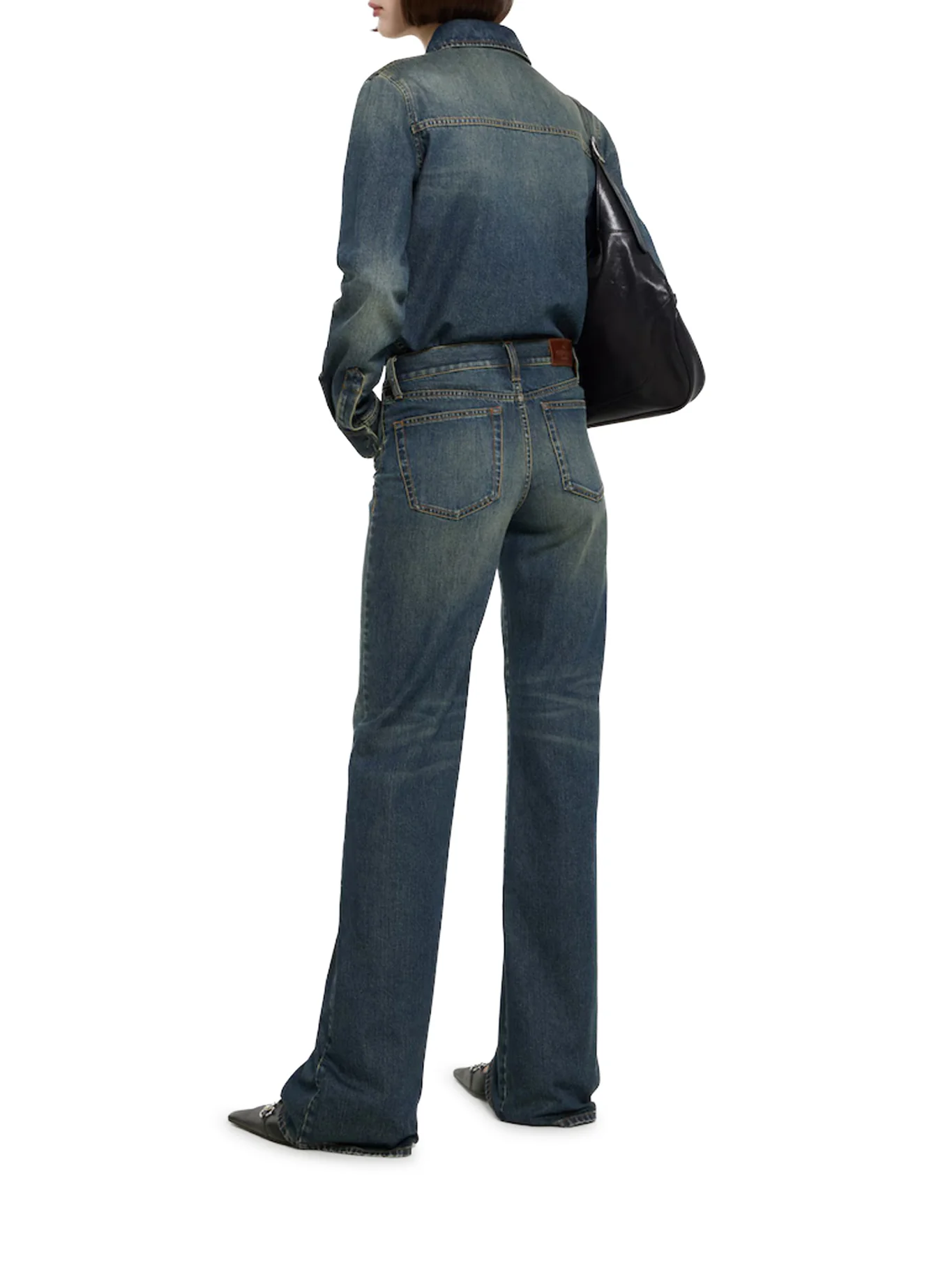 COTTON DENIM TROUSERS WITH CLAMP - Image 3