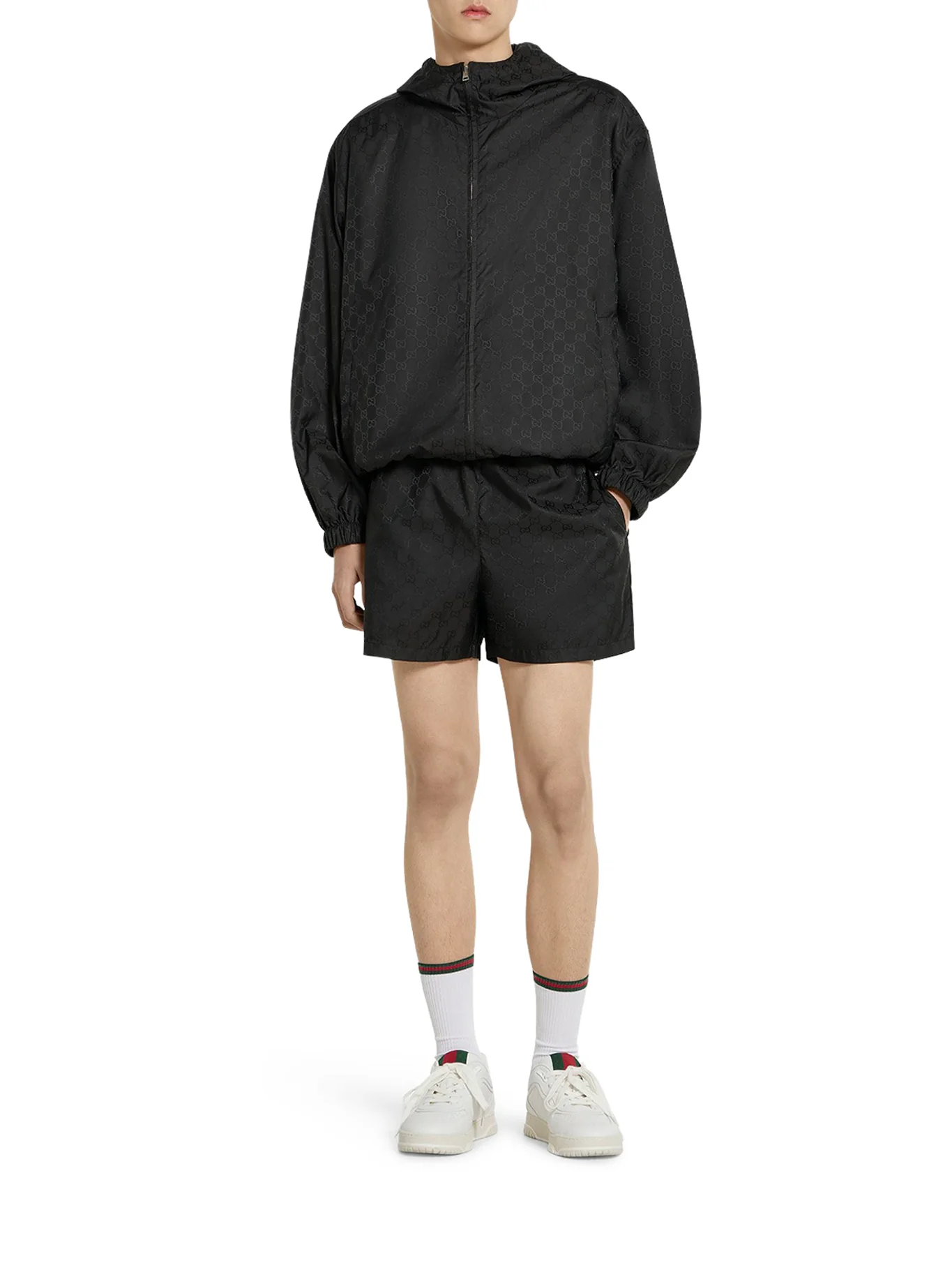 GG JACQUARD NYLON ZIP-UP JACKET - Image 2