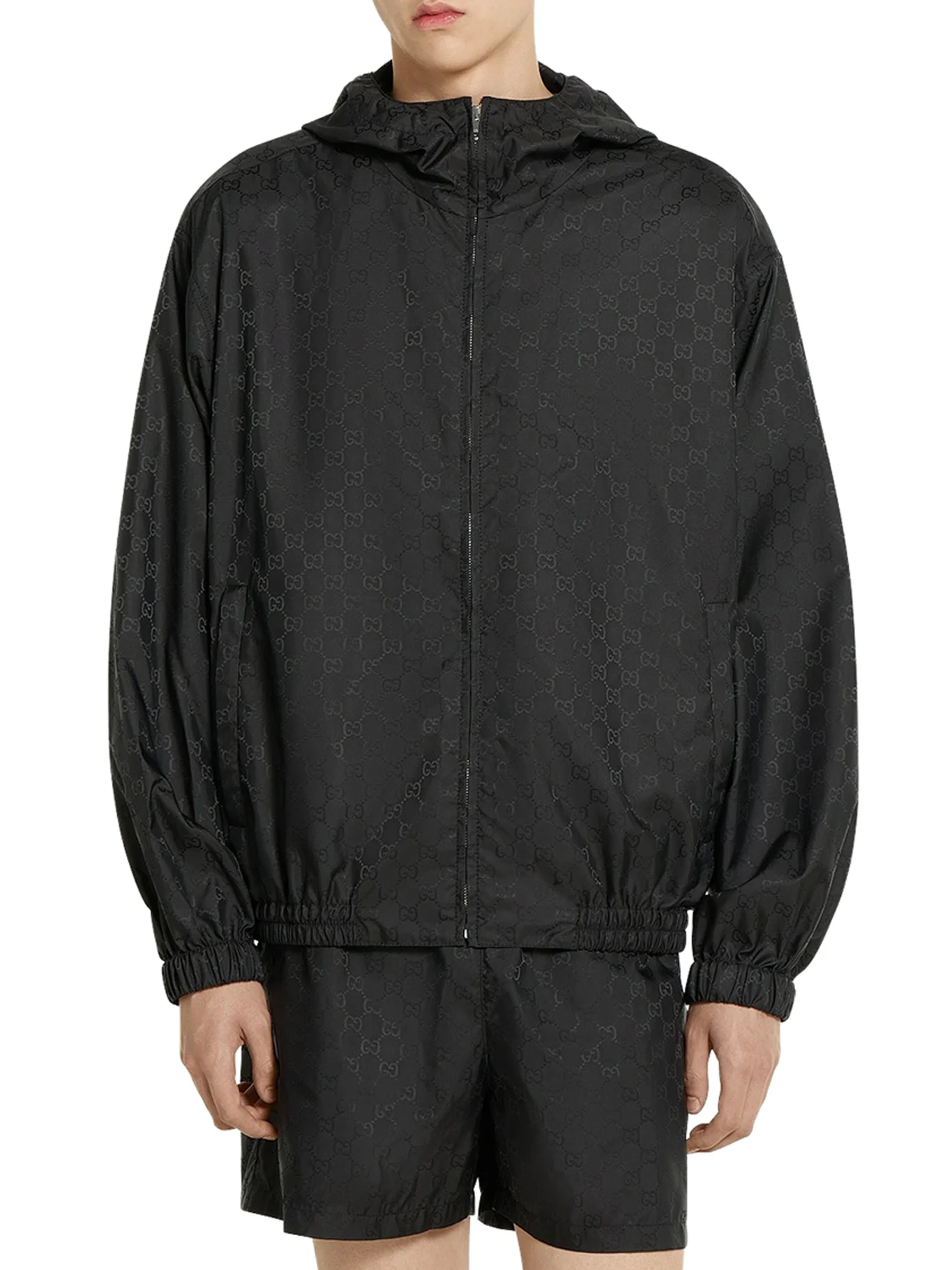 GG JACQUARD NYLON ZIP-UP JACKET - Image 3