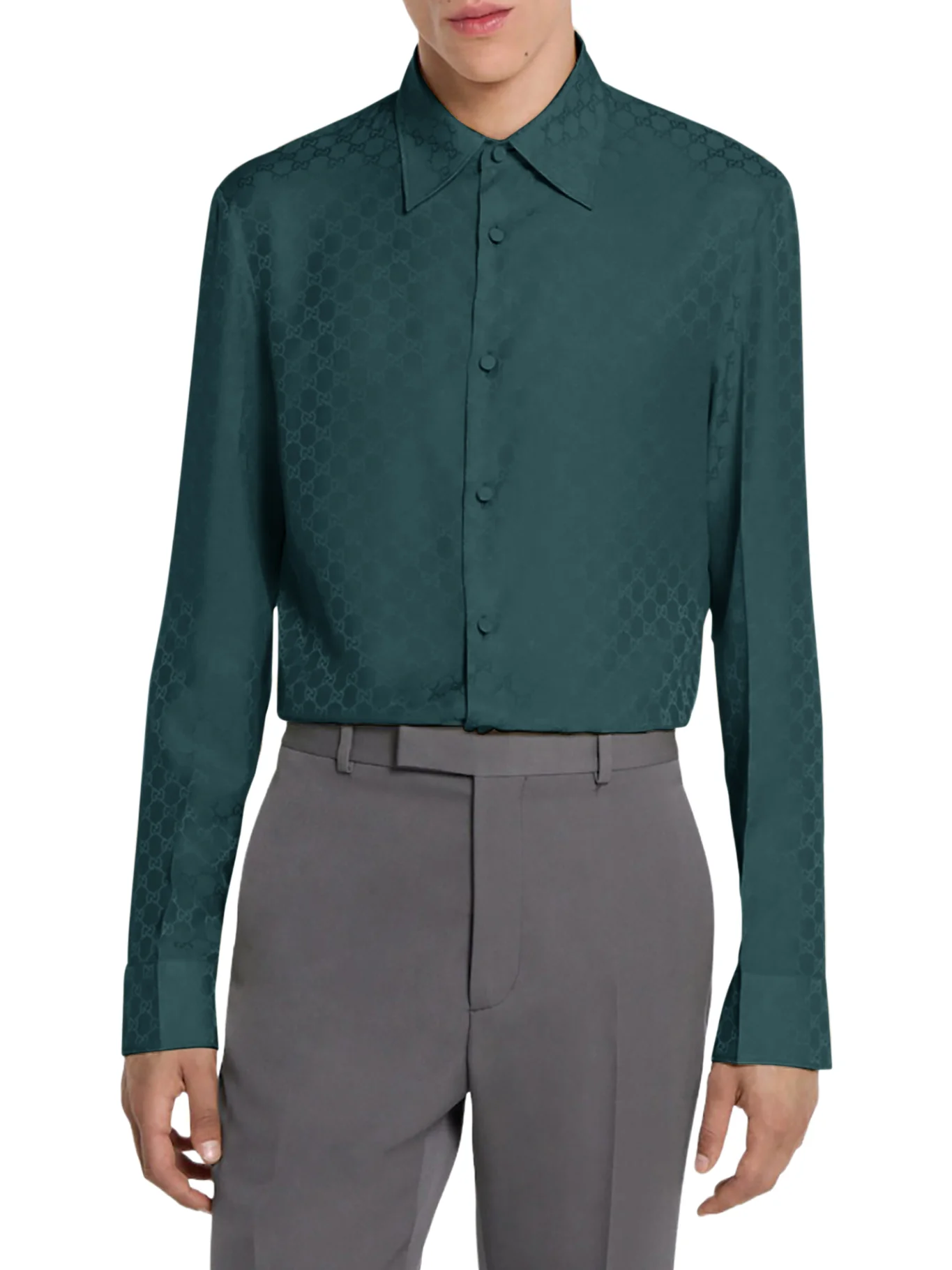 GG JACQUARD SILK SHIRT - Image 2