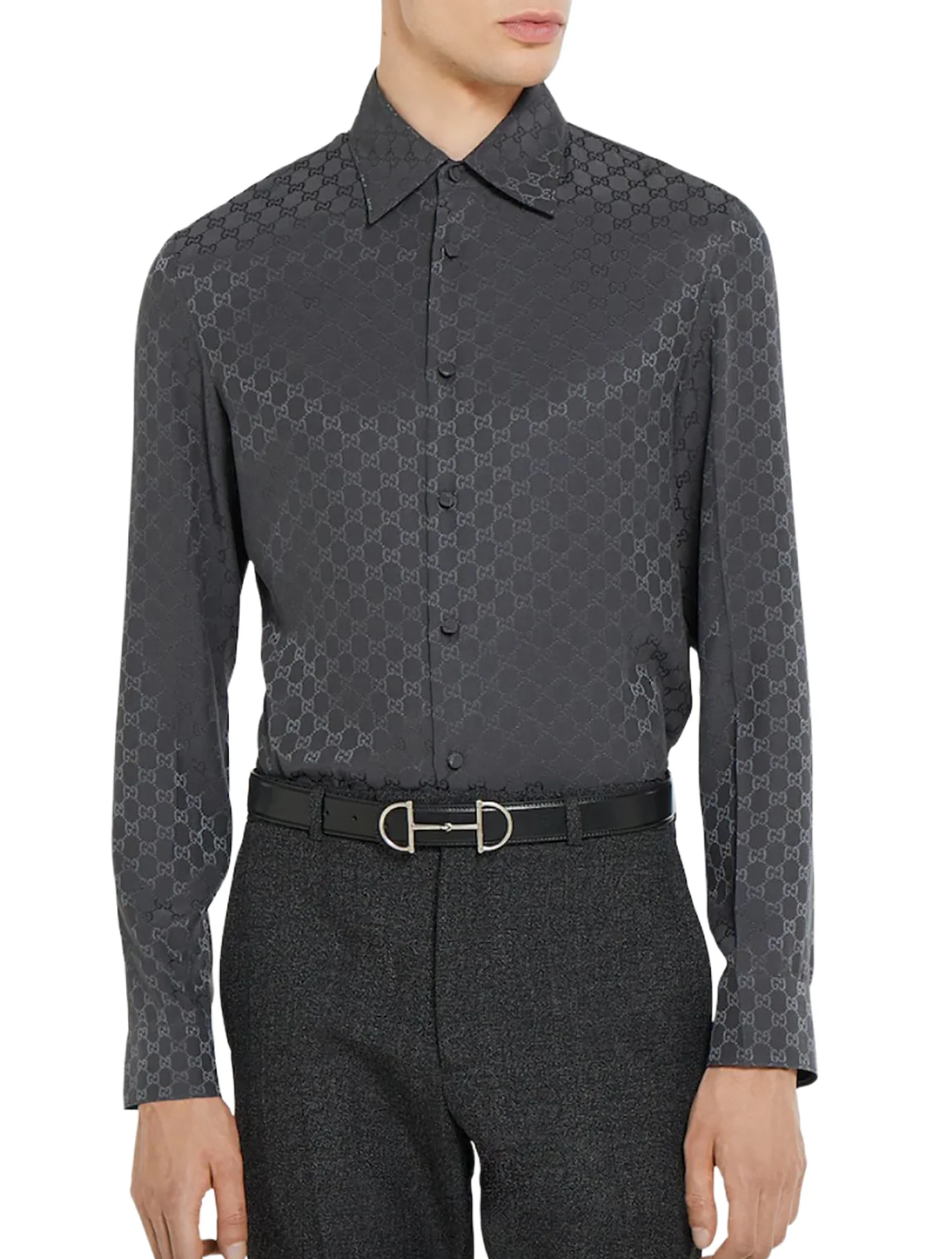 GG JACQUARD SILK SHIRT - Image 2