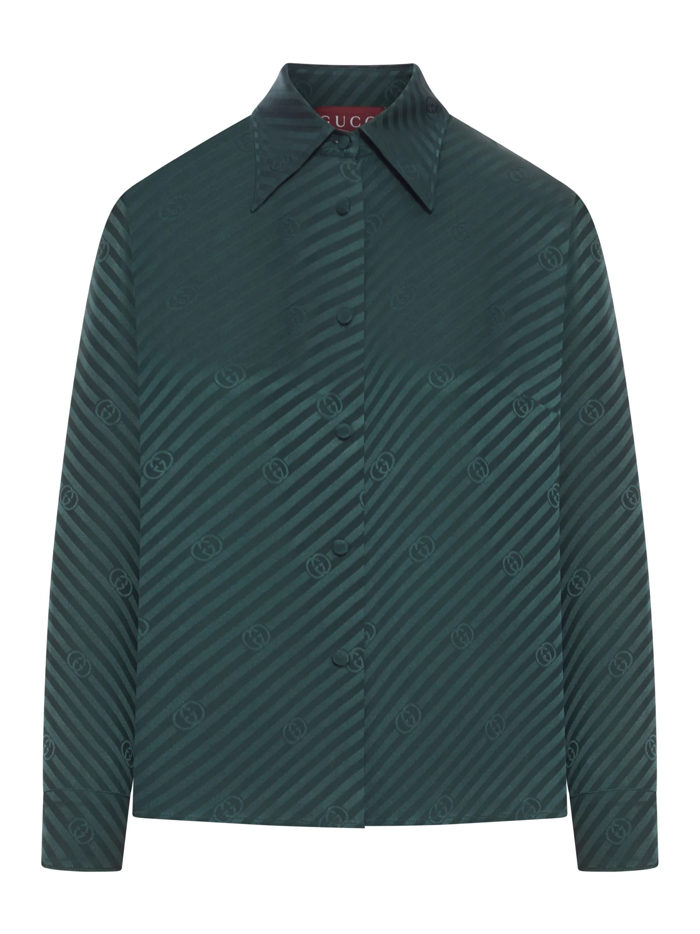 JACQUARD SILK SHIRT WITH GG CROSS