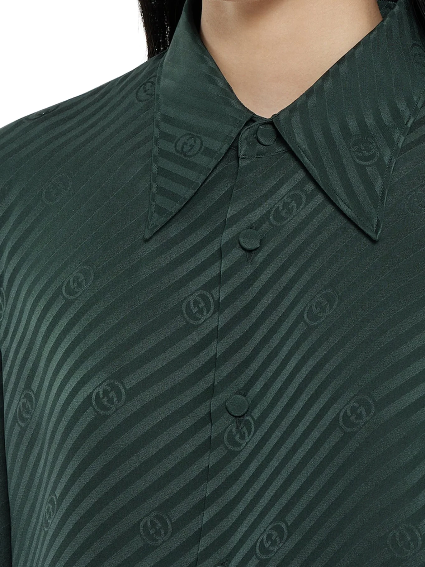 JACQUARD SILK SHIRT WITH GG CROSS - Image 4