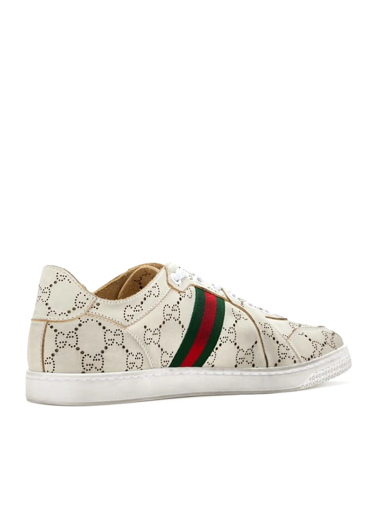 LEATHER SNEAKERS WITH ALLOVER GG AND WEB BAND - Image 3