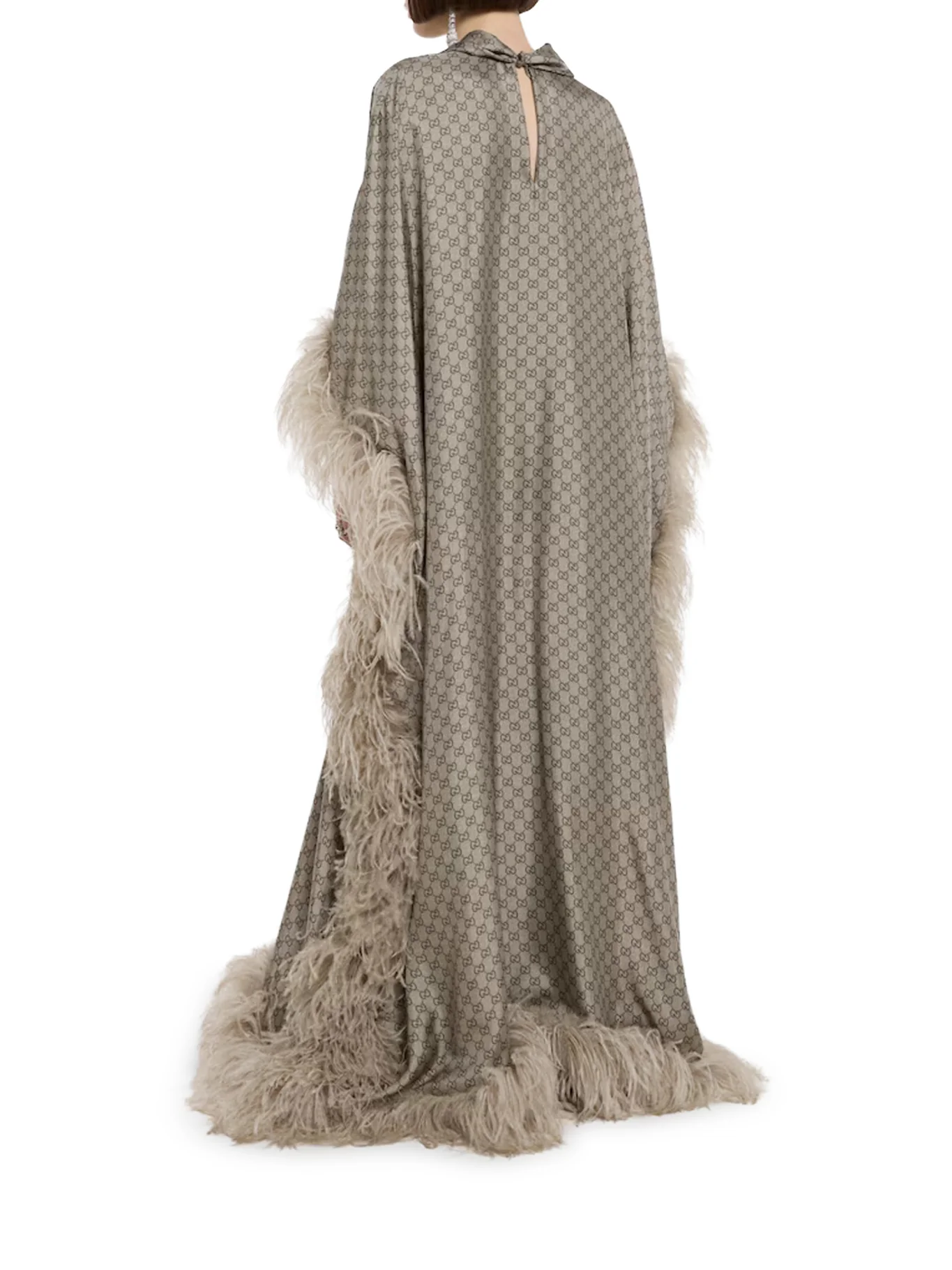 LONG PRINTED SILK TWILL DRESS - Image 3