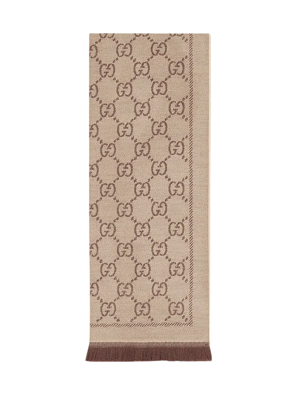 KNITTED SCARF WITH GG JACQUARD PATTERN