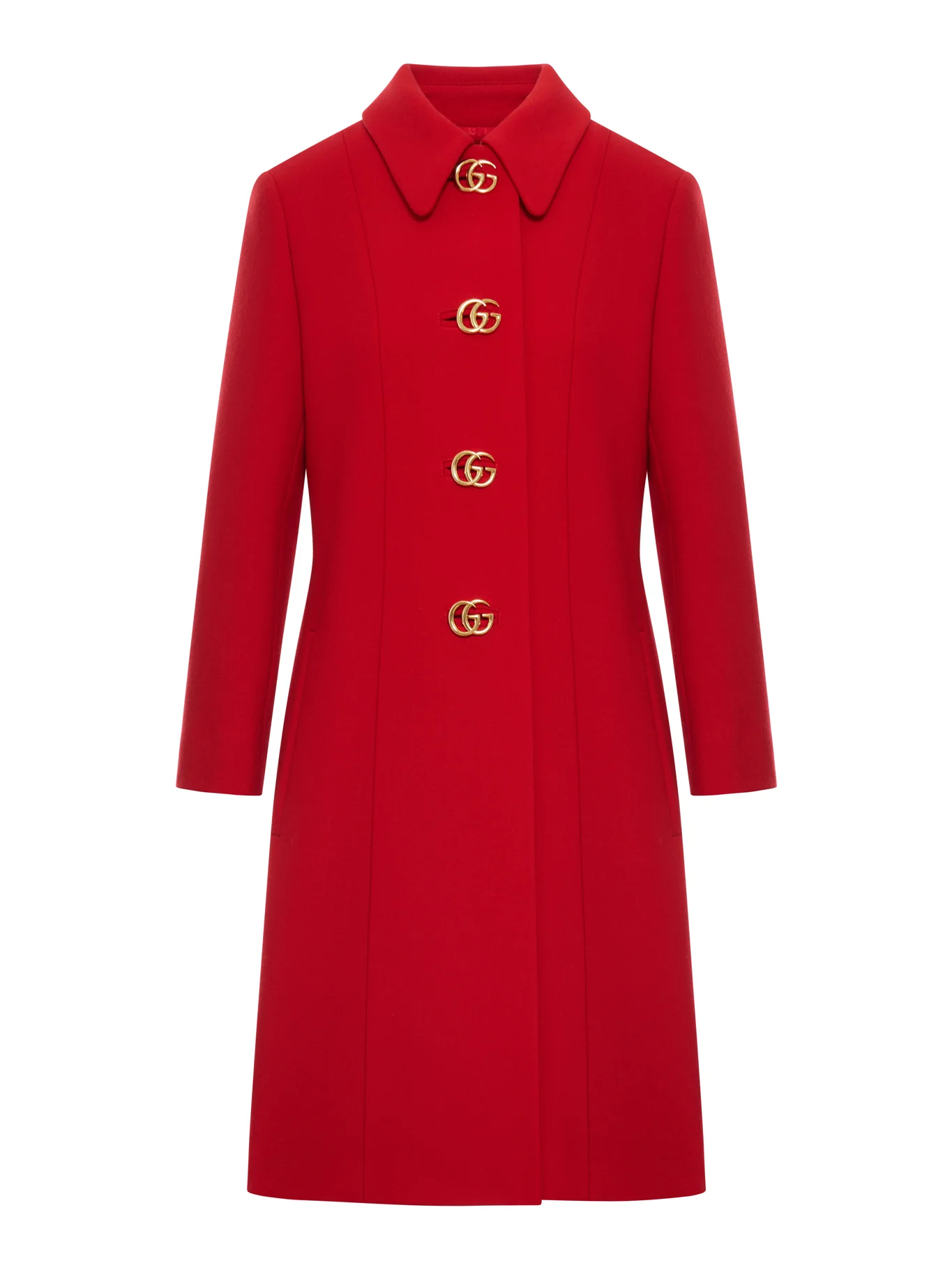 NATTÉ WOOL COAT WITH DOUBLE G BUTTON
