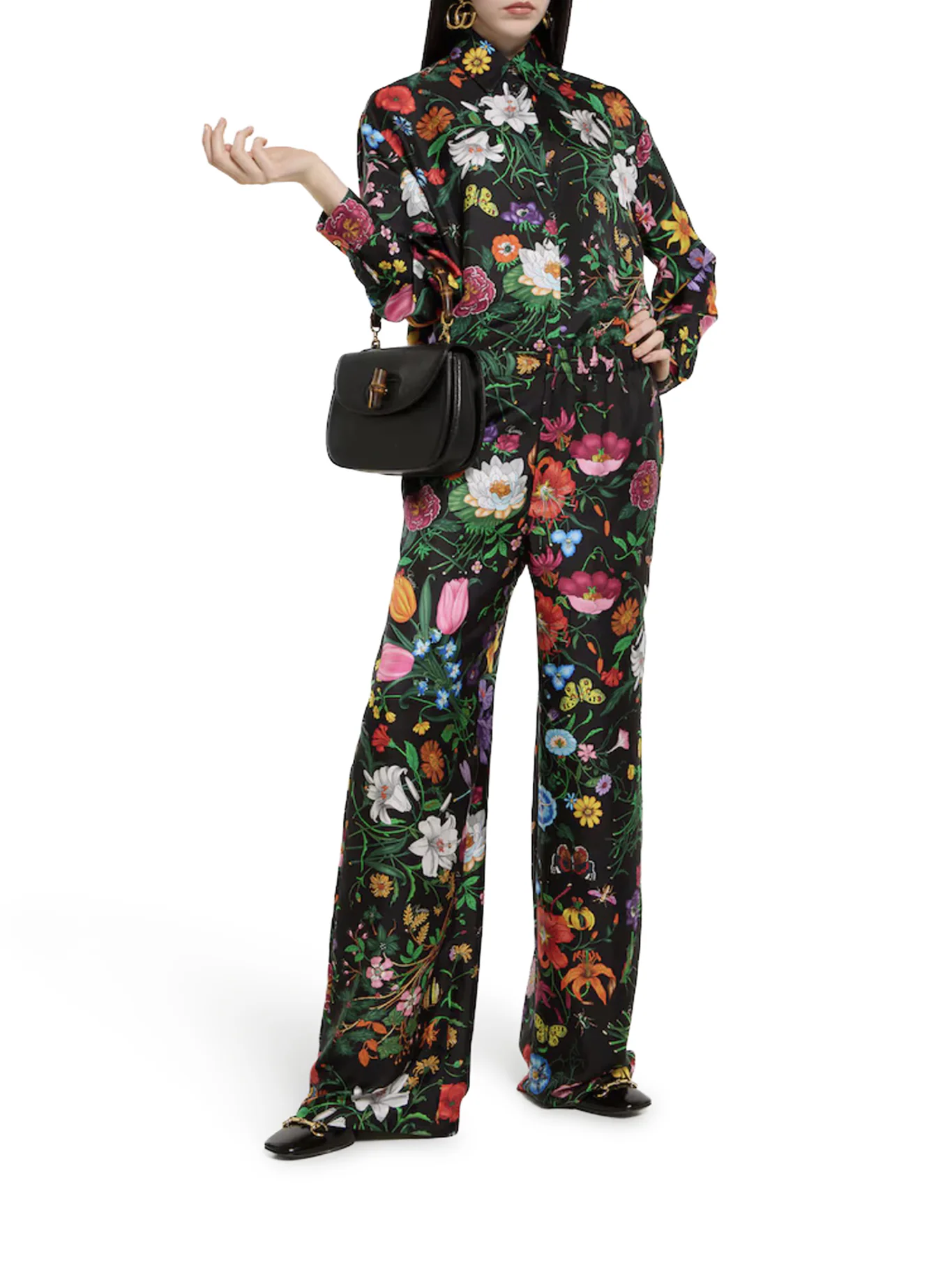 PRINTED SILK TWILL TROUSERS - Image 2