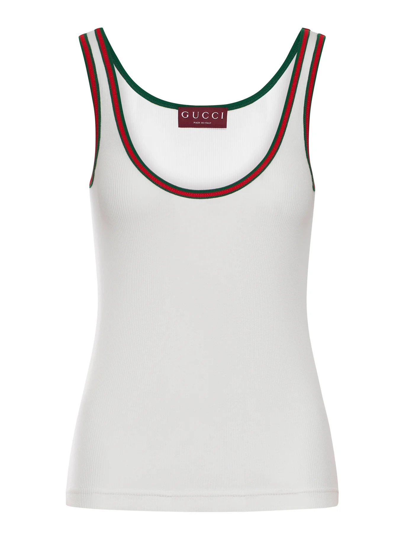 RIBBED COTTON TANK TOP WITH WEB