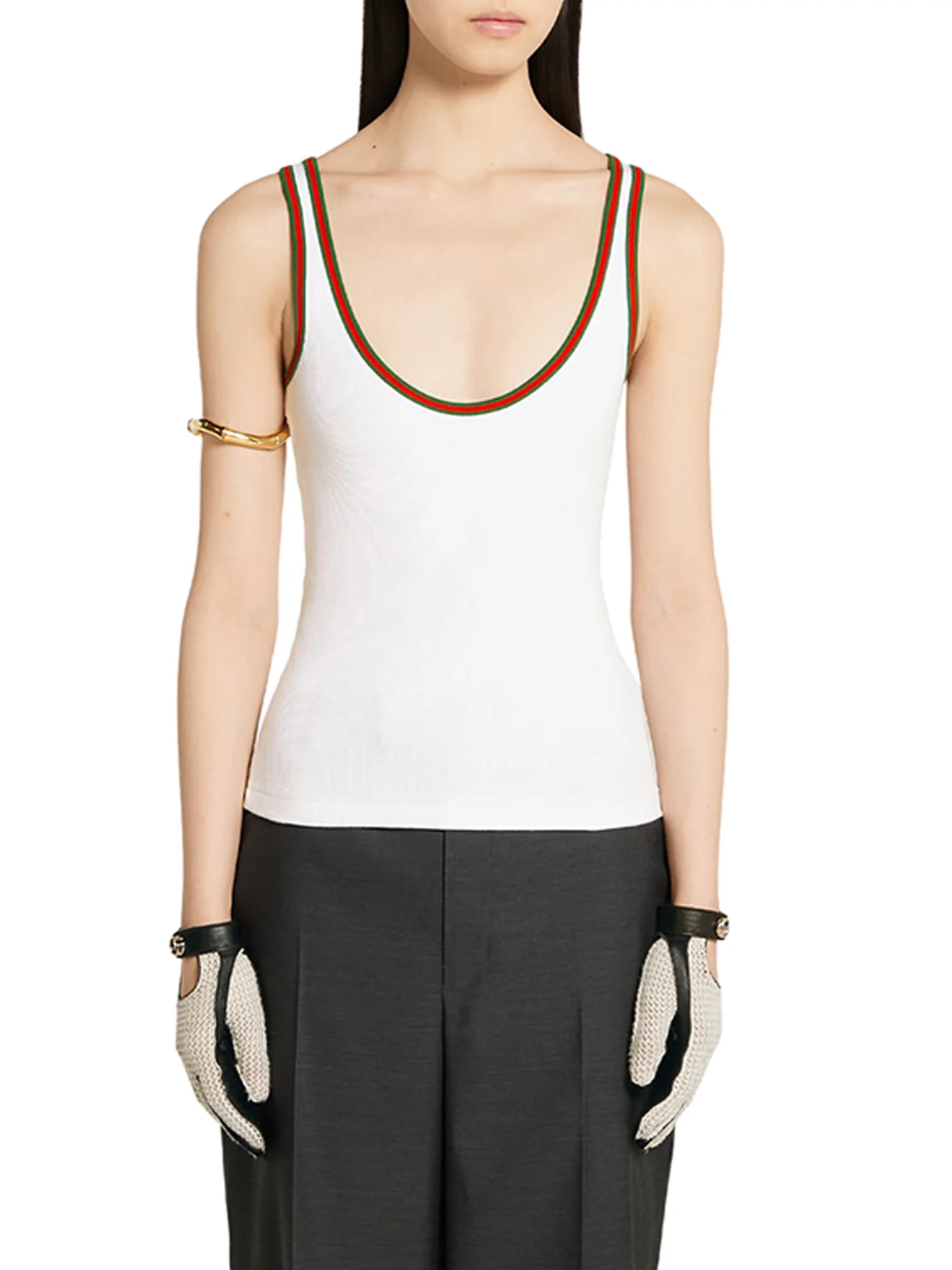 RIBBED COTTON TANK TOP WITH WEB - Image 2