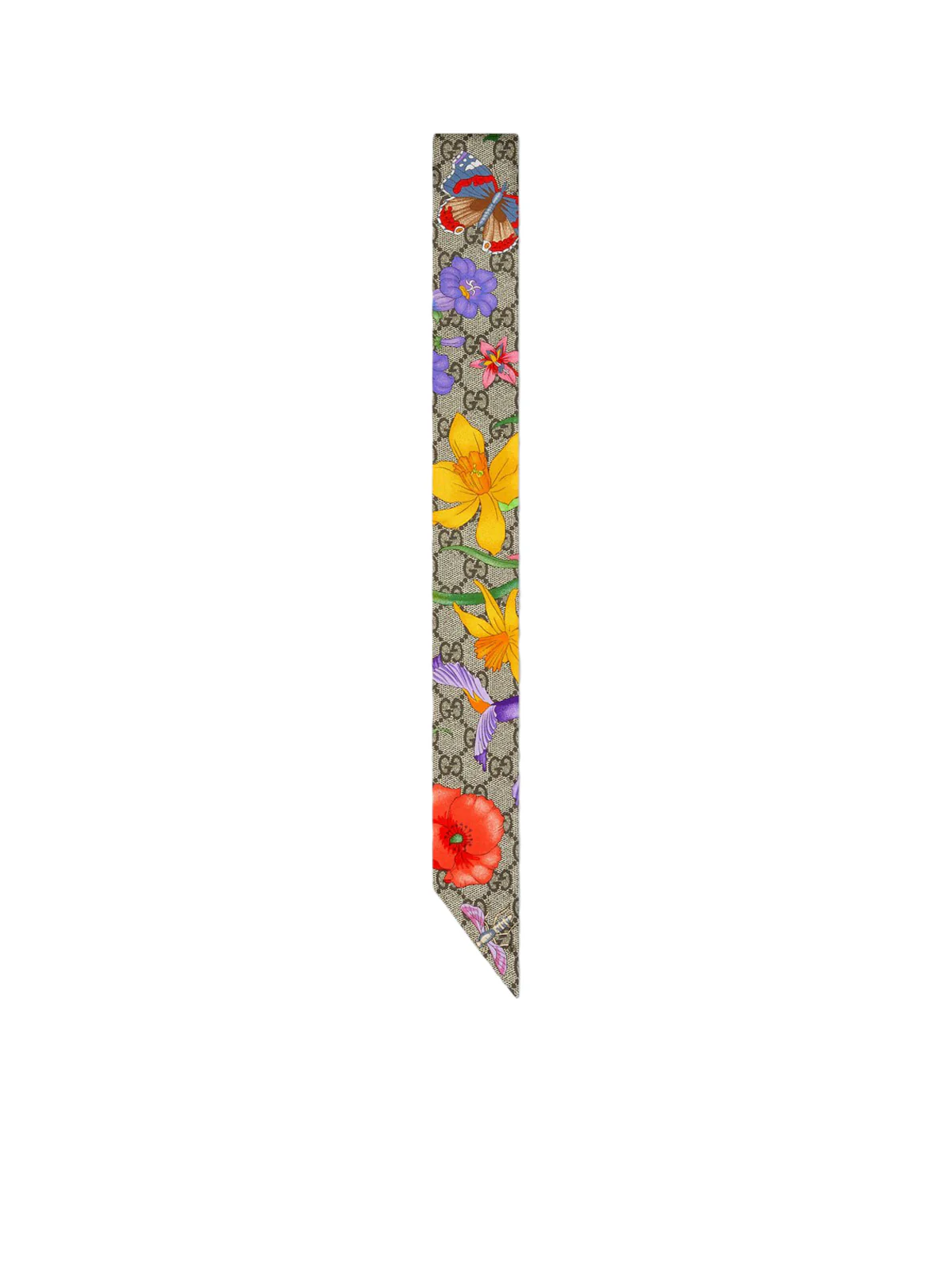 SILK RIBBON WITH GG FLORA PRINT - Image 2