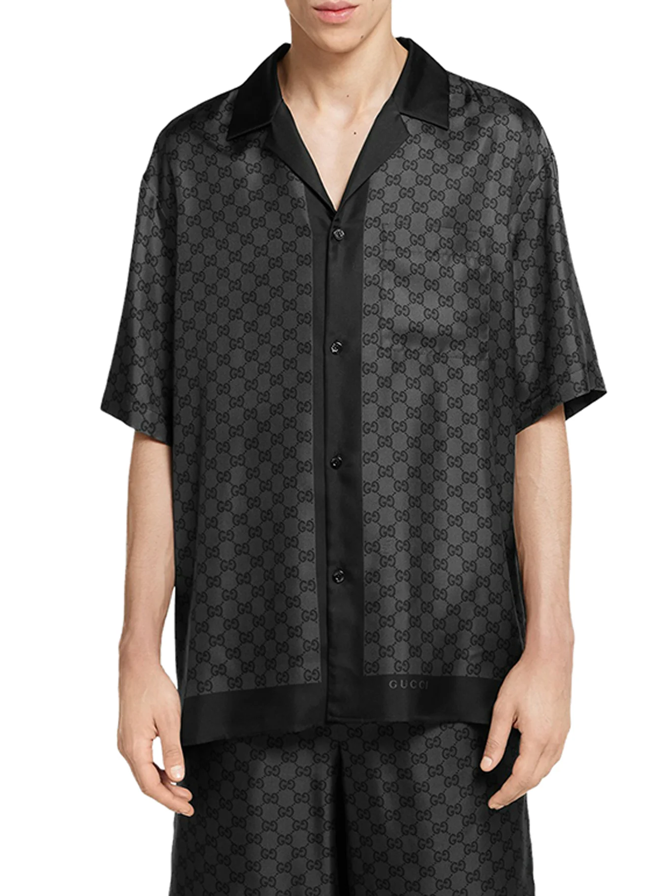 SILK TWILL BOWLING SHIRT WITH PRINT - Image 3