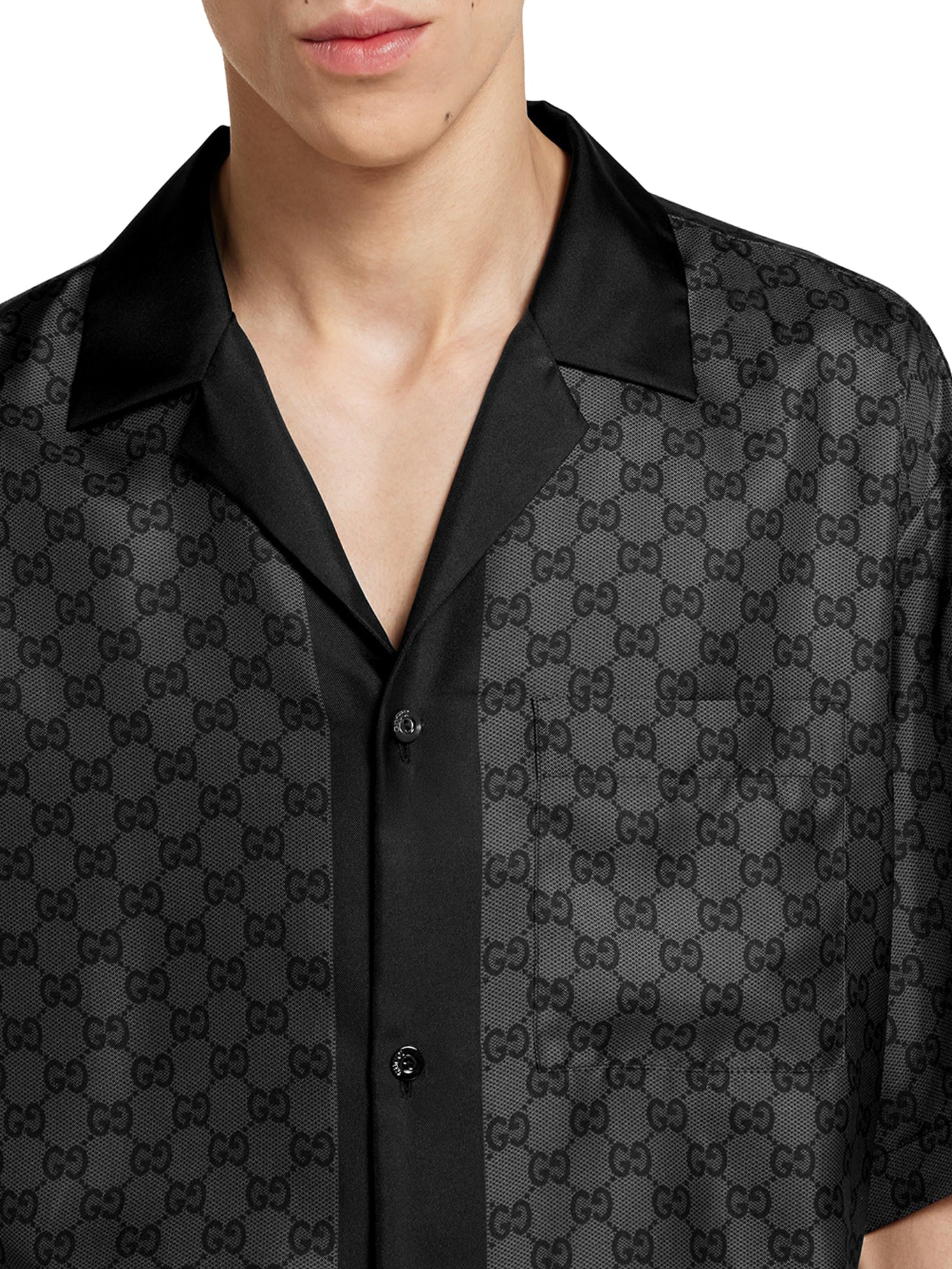 SILK TWILL BOWLING SHIRT WITH PRINT - Image 5