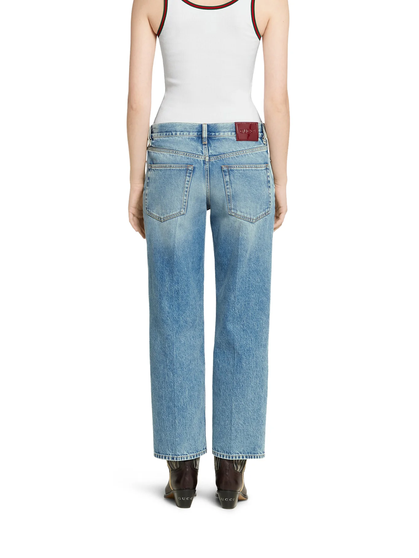 STRAIGHT CUT DENIM TROUSERS - Image 4