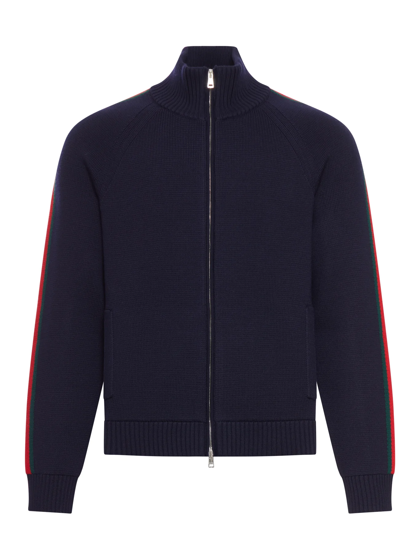 WOOL JACKET WITH ZIP AND SIDE WEB BAND