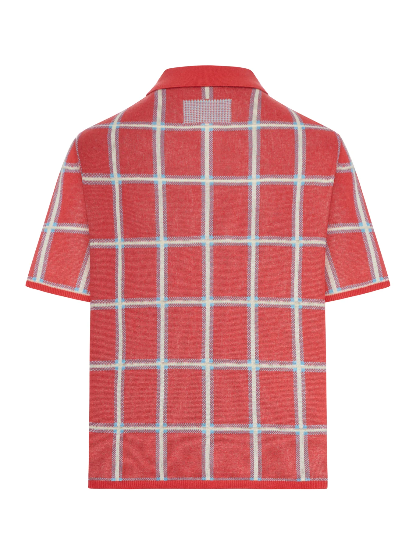LINEN AND SILK BLEND POLO SHIRT WITH CHECK PATTERN - Image 2