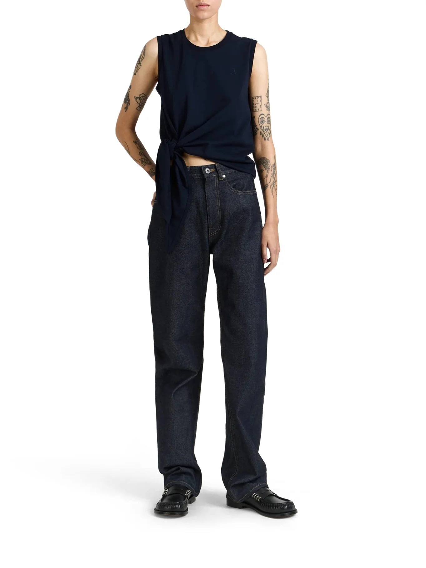COTTON TANK TOP WITH KNOTTED HEM - Image 2