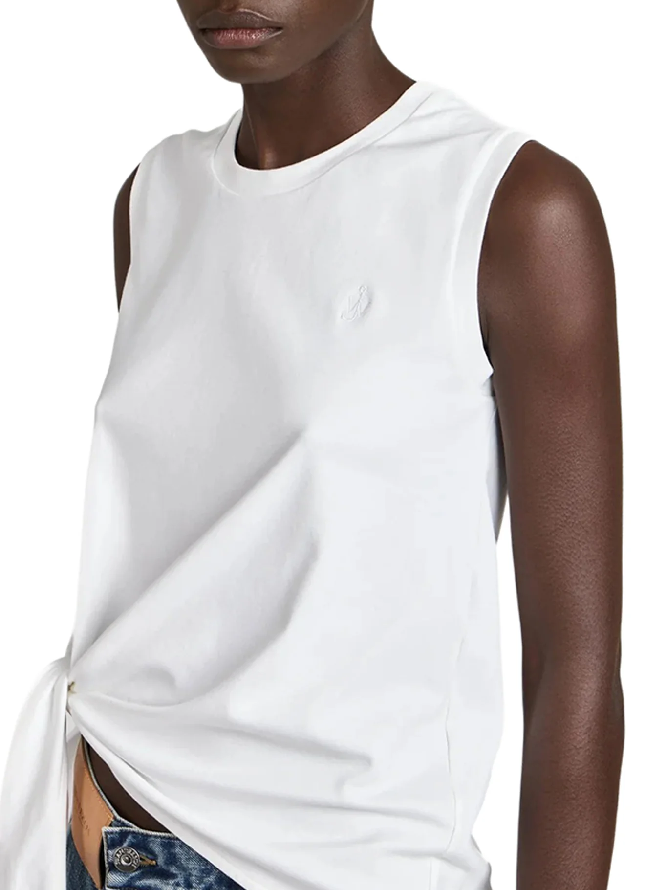 COTTON TANK TOP WITH KNOTTED HEM - Image 4