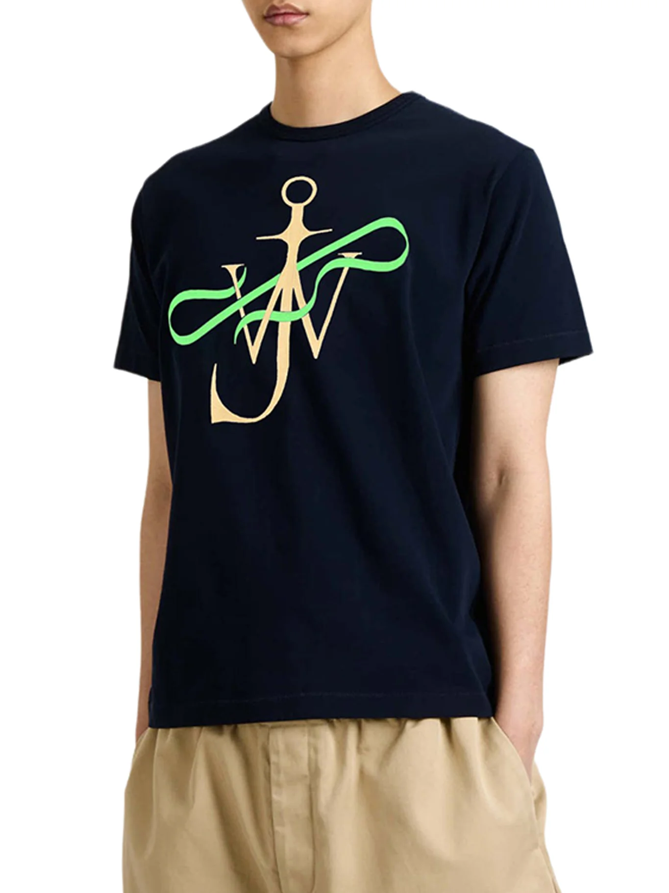 MEN`S NAVY BLUE "RIBBON ANCHOR" COTTON T-SHIRT - Image 3