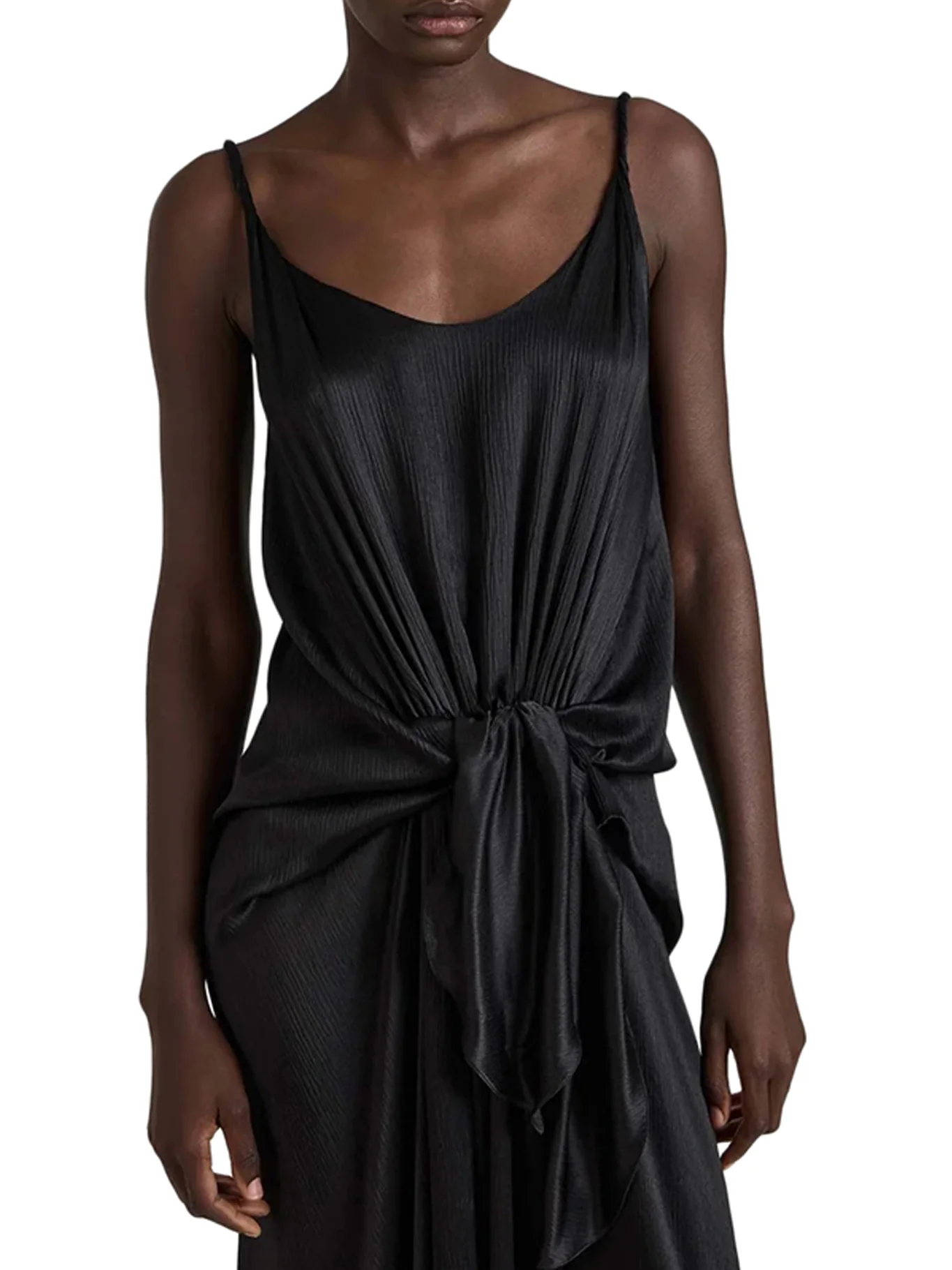 SILK DRESS WITH KNOT AT THE WAIST - Image 4