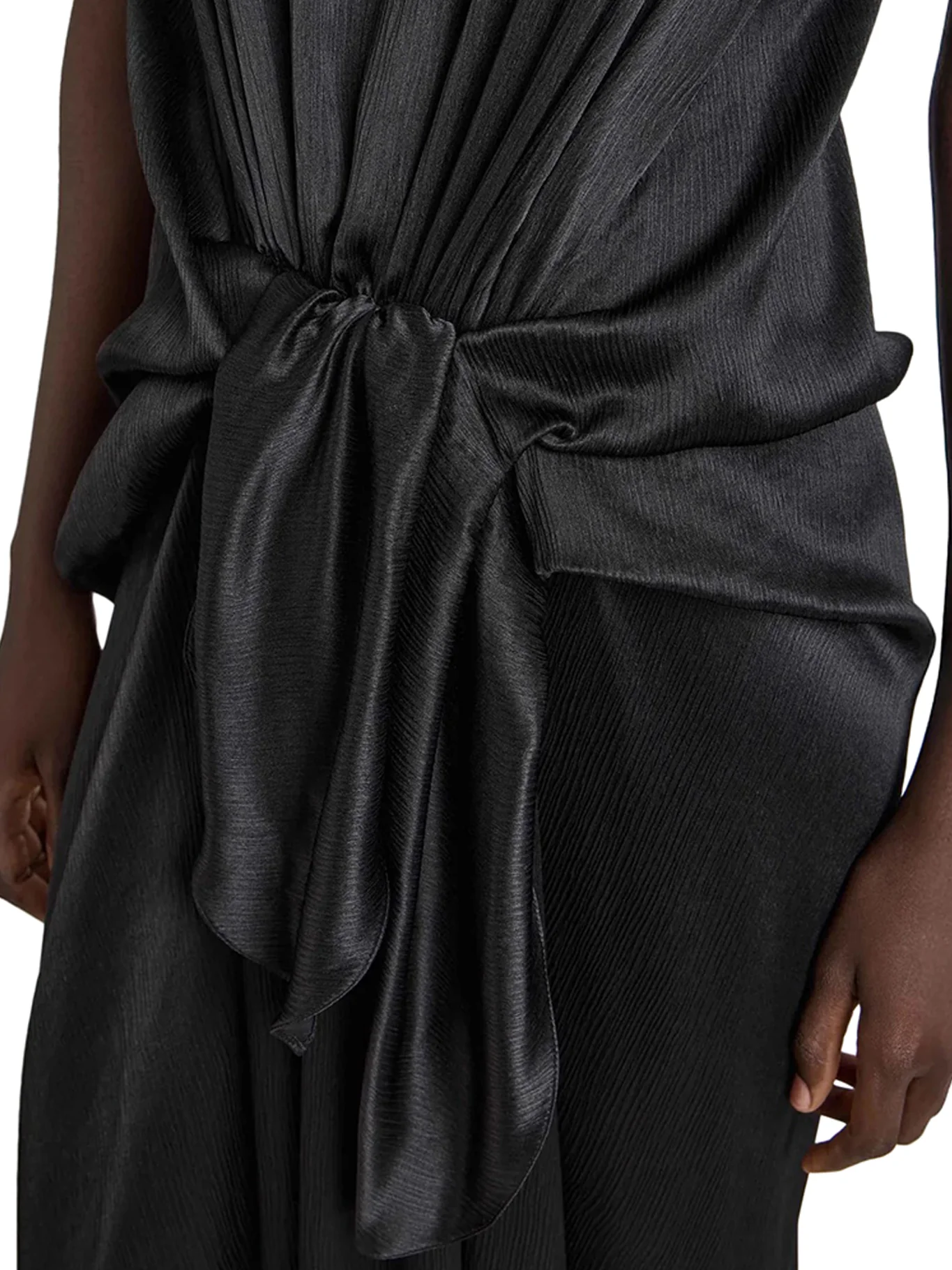 SILK DRESS WITH KNOT AT THE WAIST - Image 5