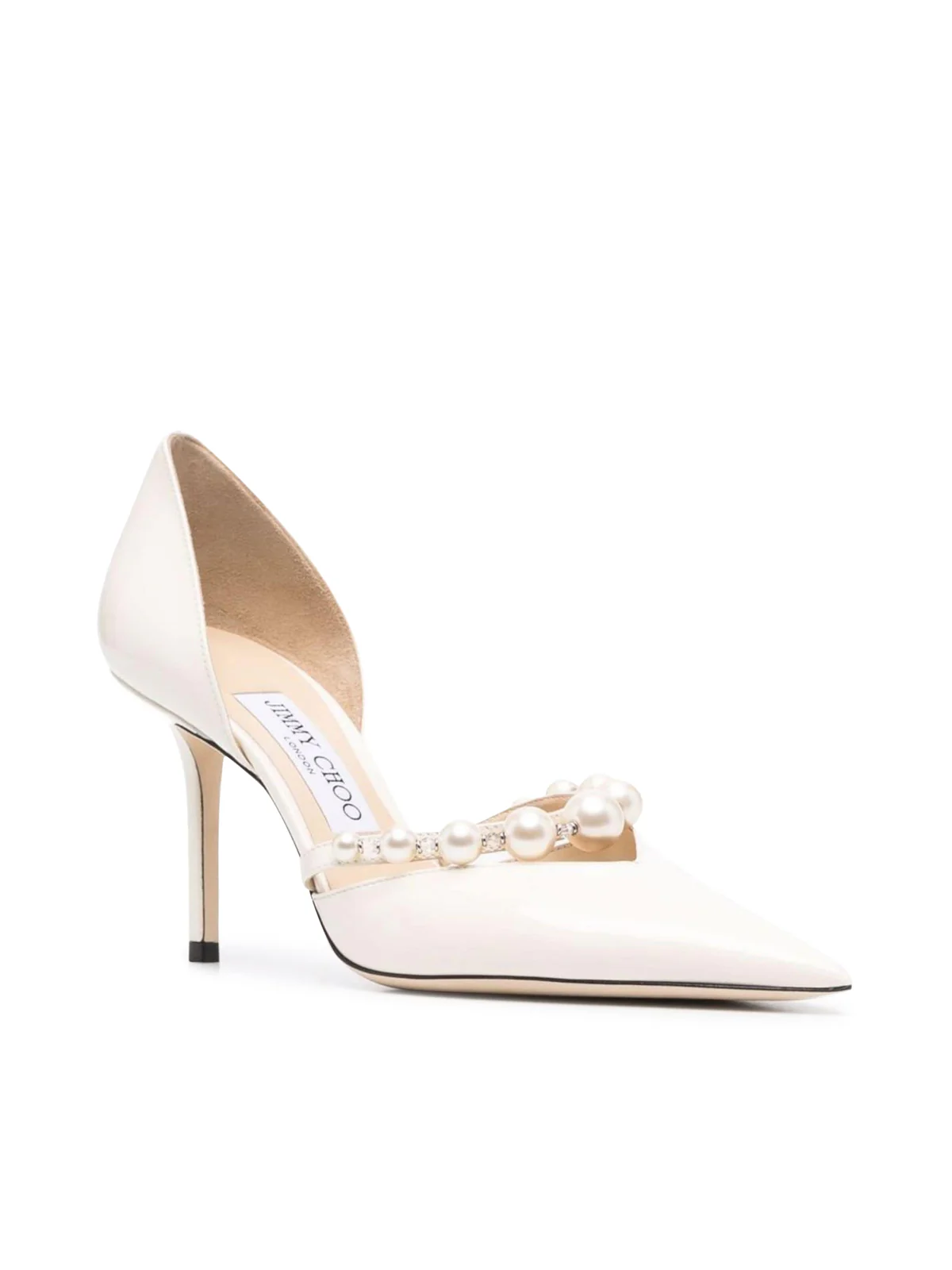 AURELIE 85 POINTED-TOE PATENT LEATHER DÉCOLLETÉ WITH PEARL DECORATION - Image 2