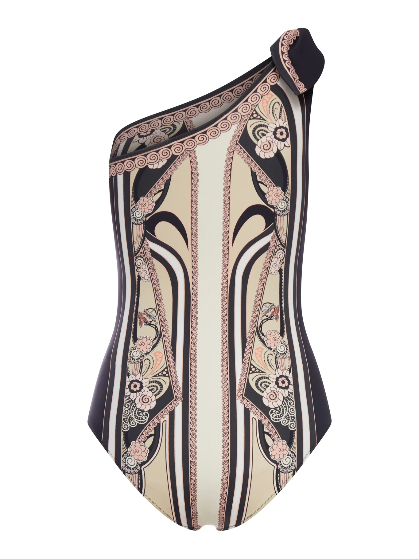 ONE-SHOULDER SWIMSUIT WITH ORNAMENTAL PRINT - Image 4