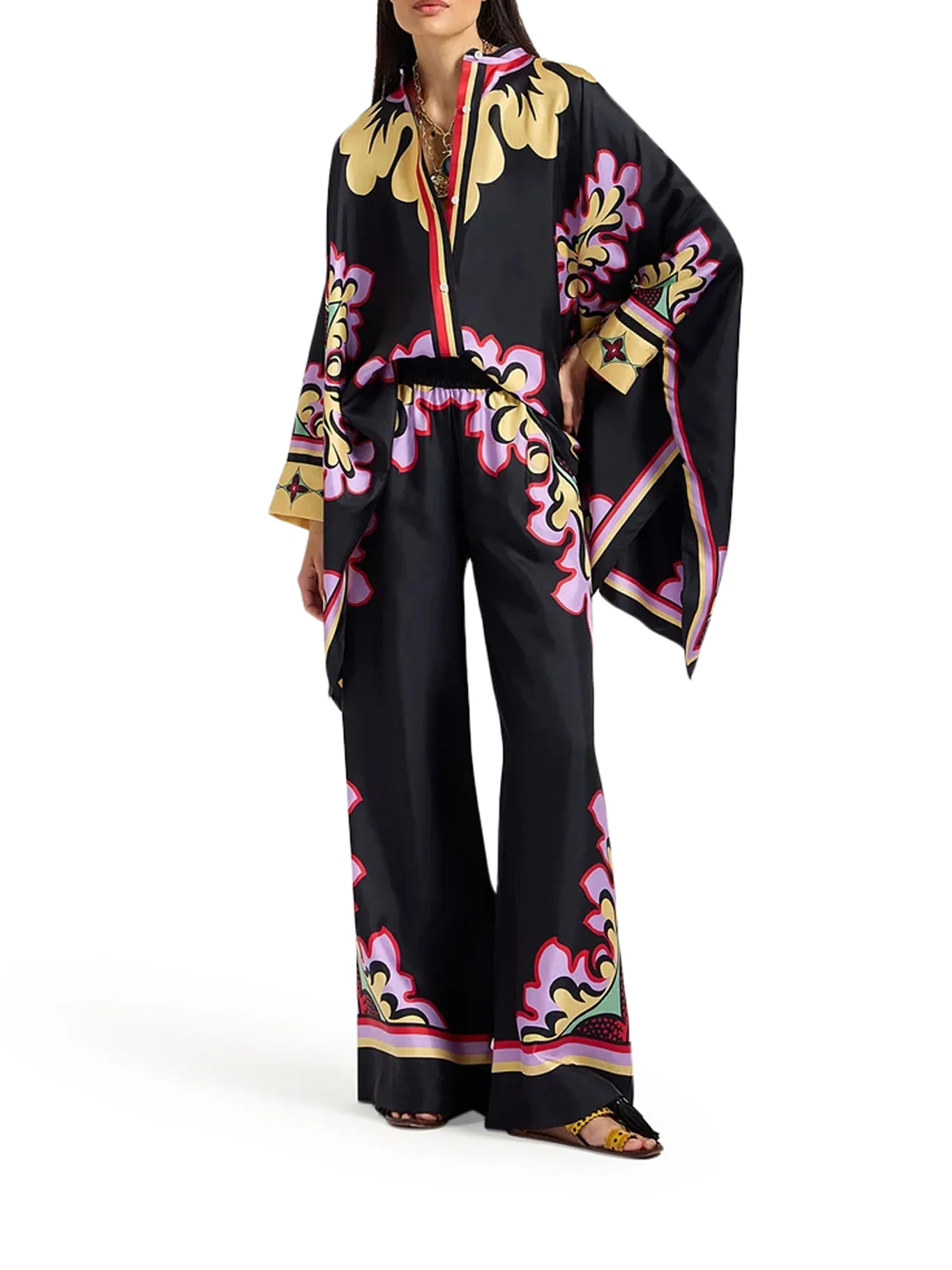 SILK PALAZZO TROUSERS - Image 2