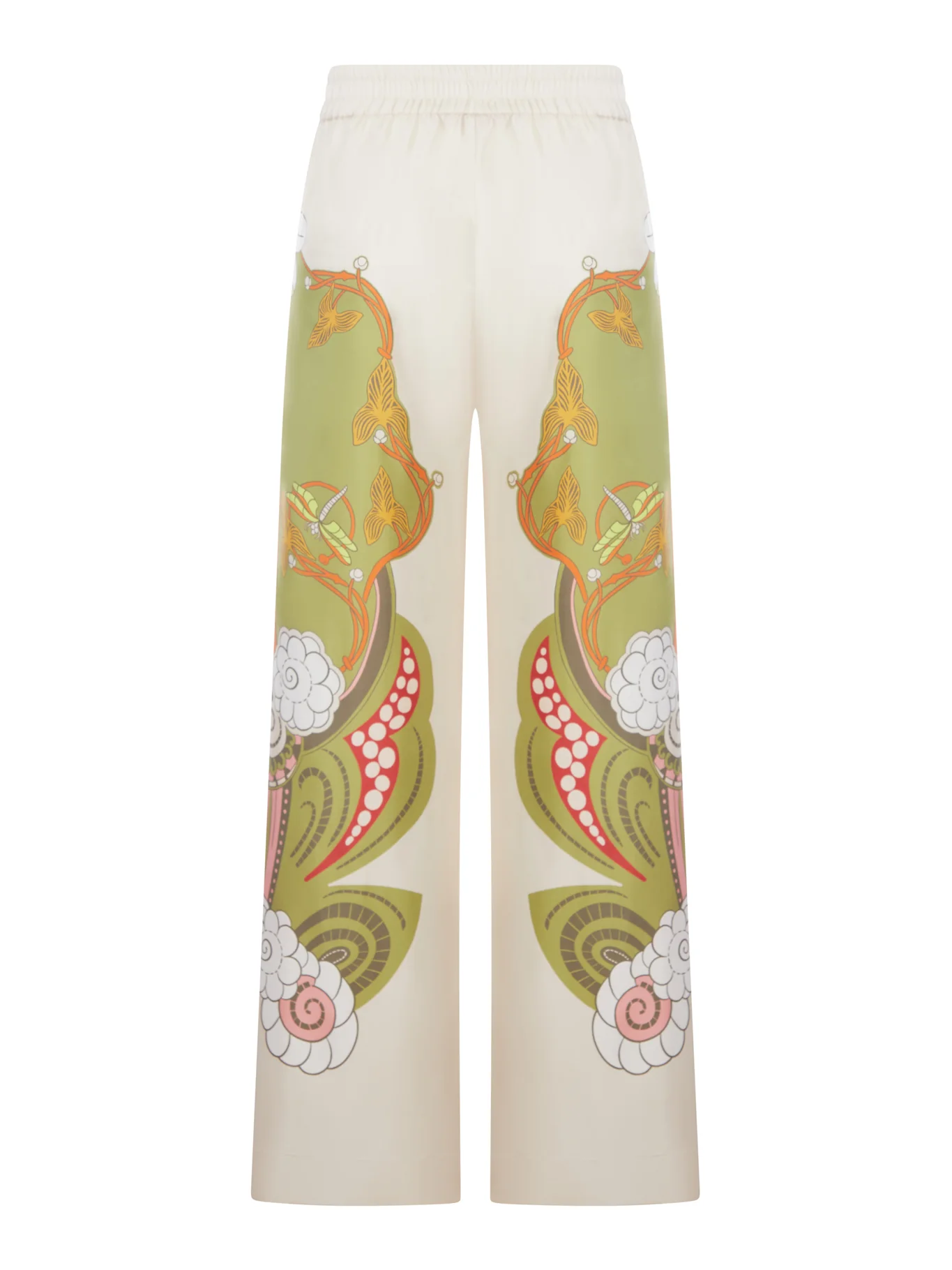 SILK PALAZZO TROUSERS WITH PLACED PRINT - Image 2