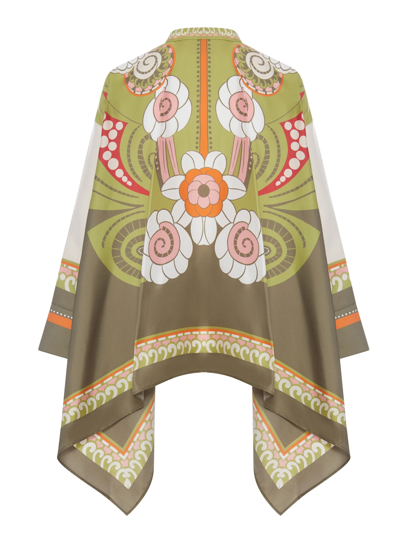 SILK SCARF SHIRT WITH PLACED PRINT - Image 2