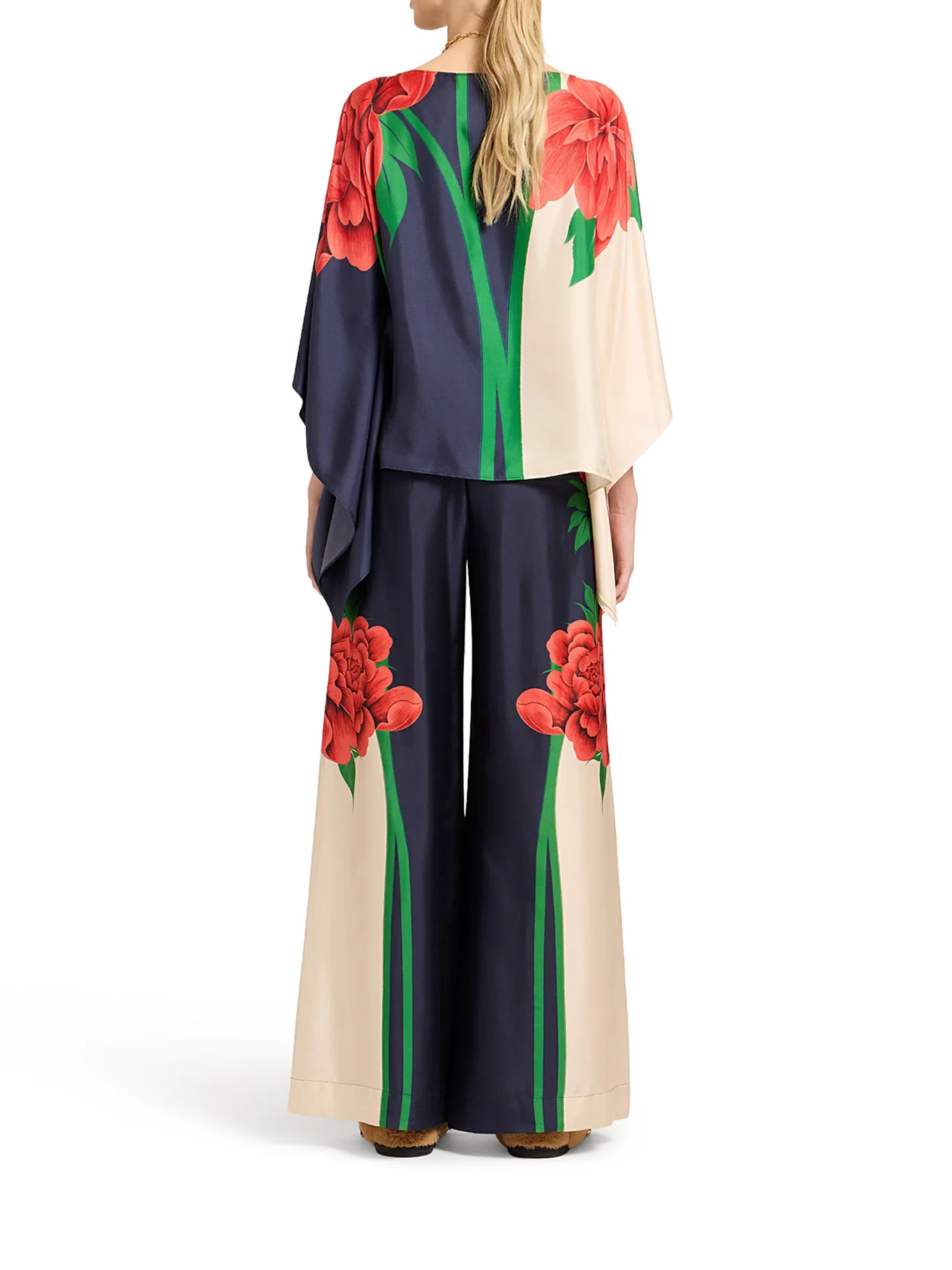 SILK TWILL PALAZZO TROUSERS - Image 3