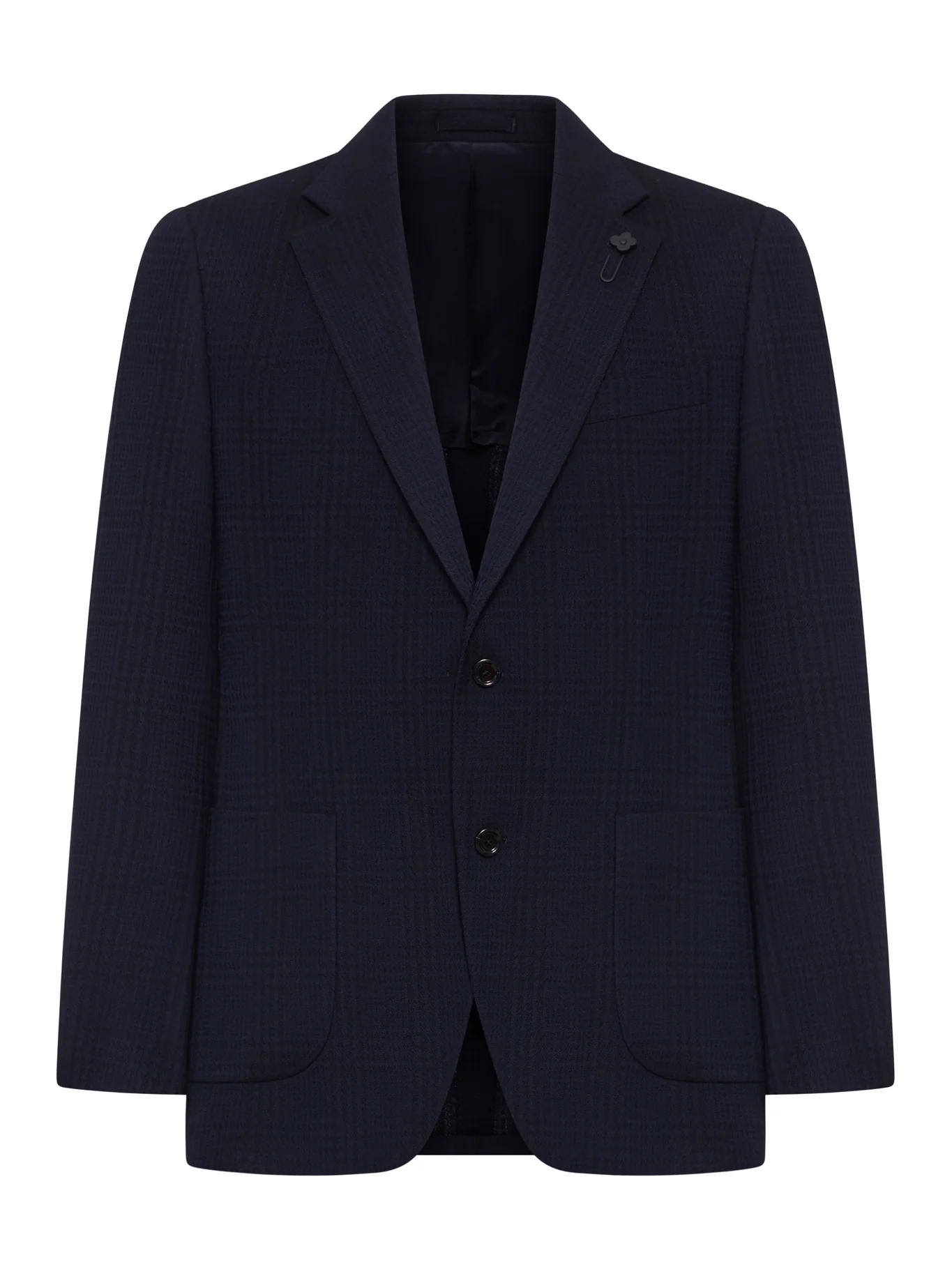 SINGLE-BREASTED TAILORED JACKET IN CHECK FABRIC