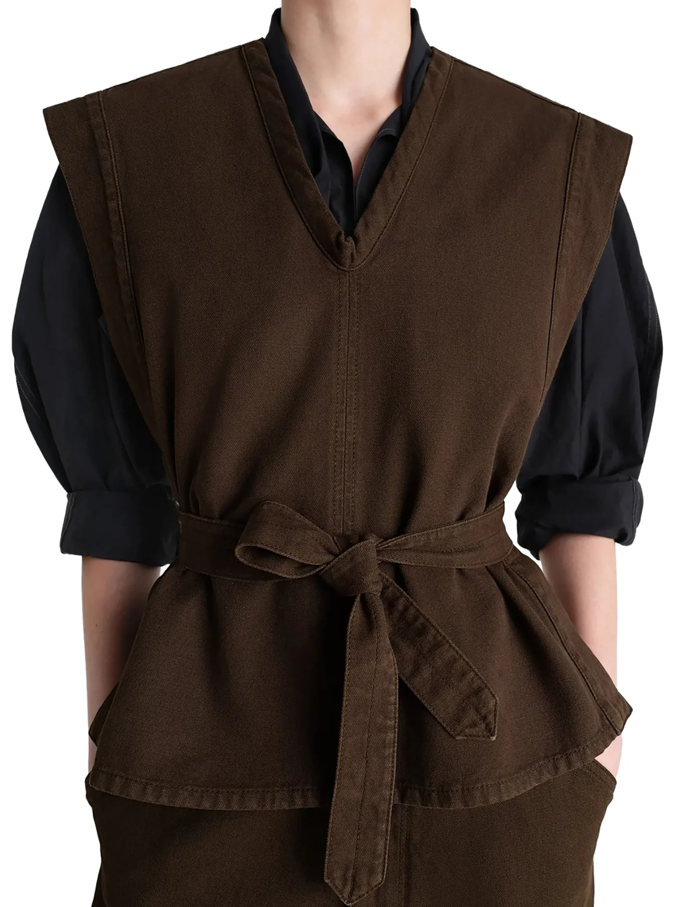 DENIM TOP WITH WAIST BELT - Image 5