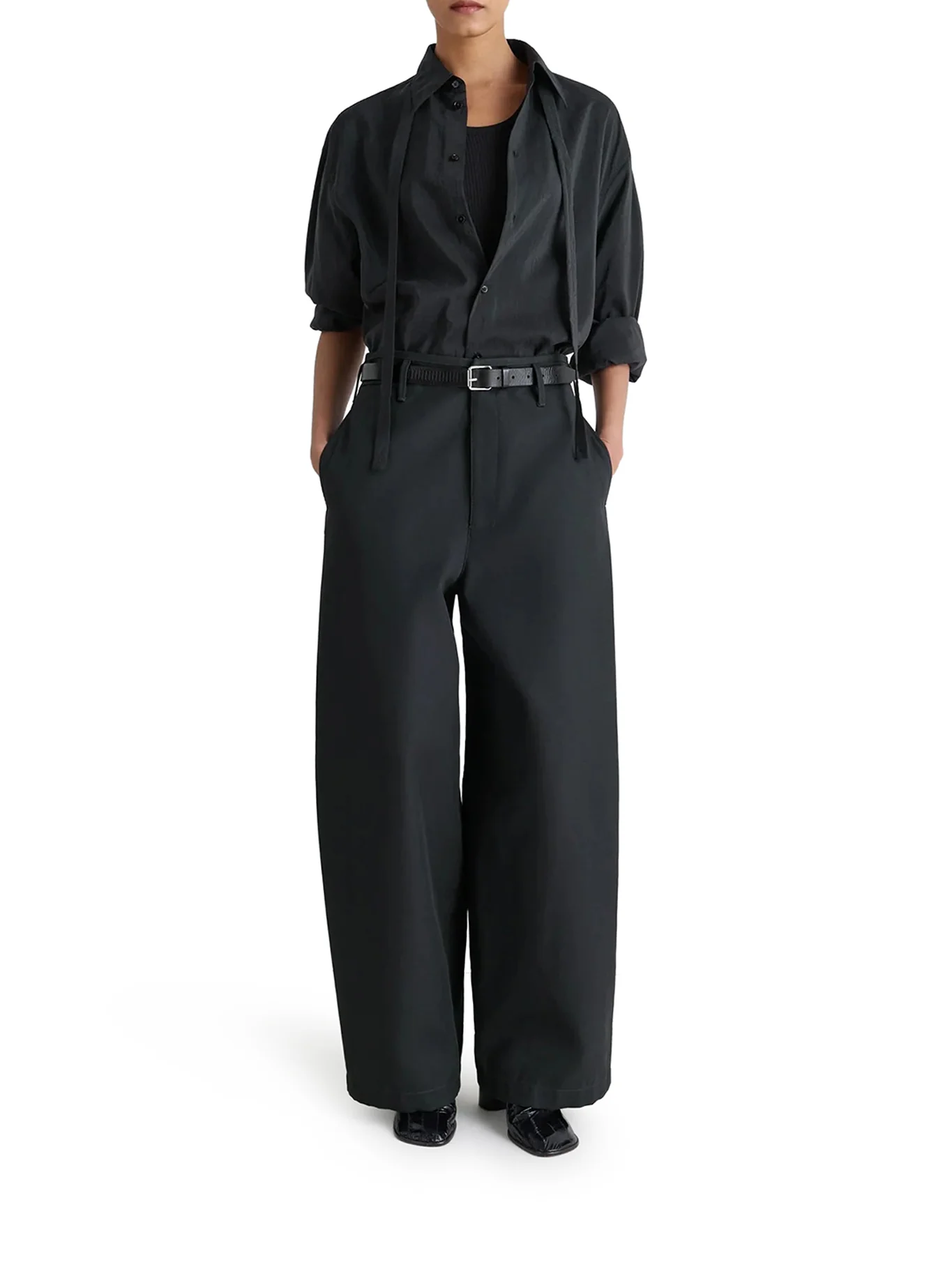 LONG-SLEEVED SHIRT WITH TIE - Image 2