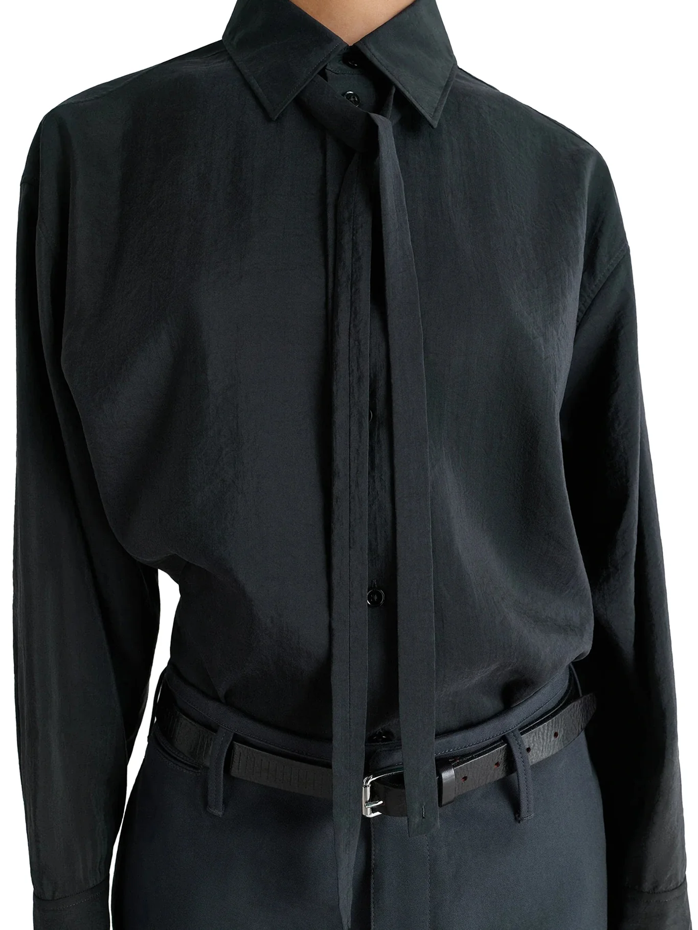 LONG-SLEEVED SHIRT WITH TIE - Image 3