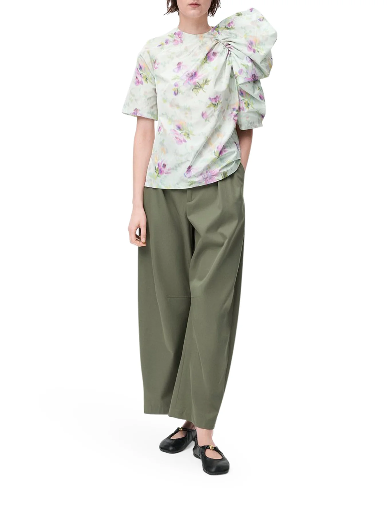 BARREL COTTON AND SILK TROUSERS - Image 2