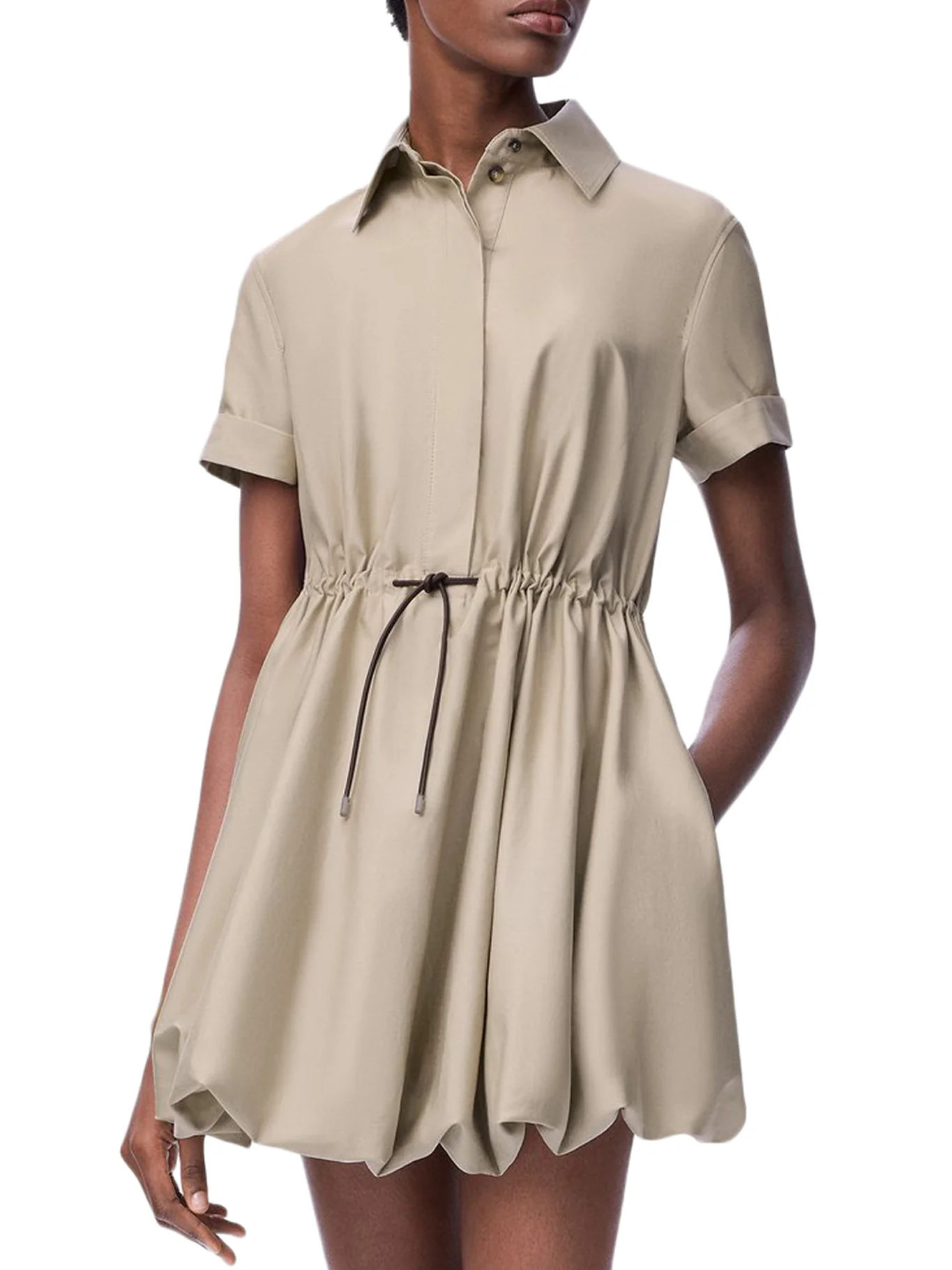 COTTON AND SILK BALLOON SKIRT DRESS - Image 3