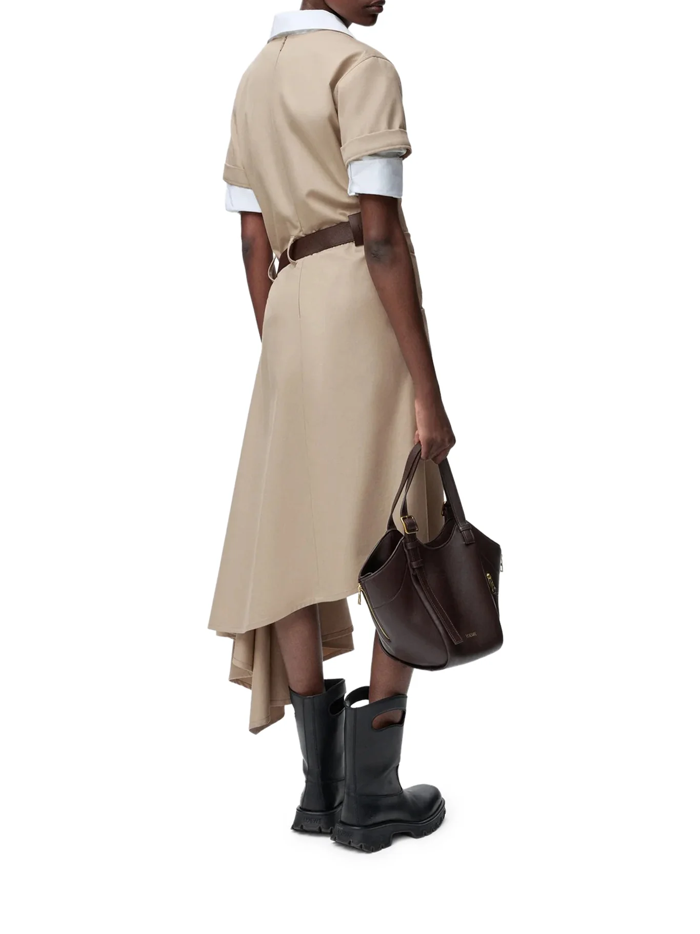 COTTON AND SILK DRESS WITH BELT - Image 3