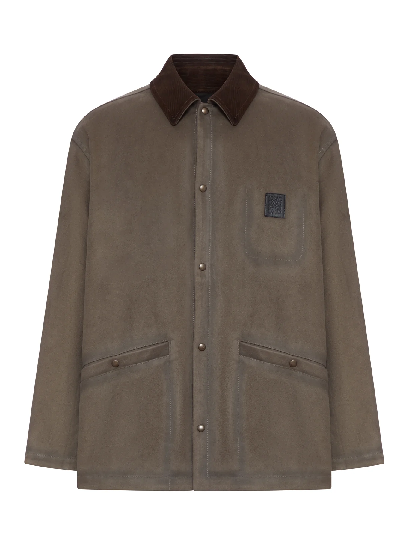 COTTON BLEND OVERSHIRT WITH ANAGRAM PATTERN
