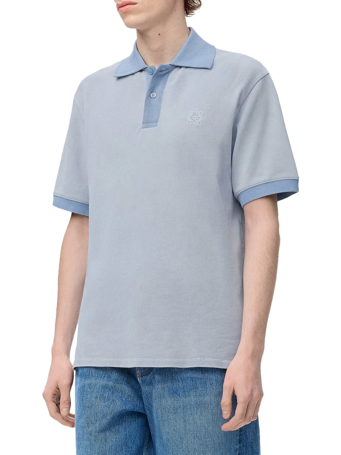 COTTON POLO SHIRT WITH ANAGRAM EMBROIDERY - Image 3