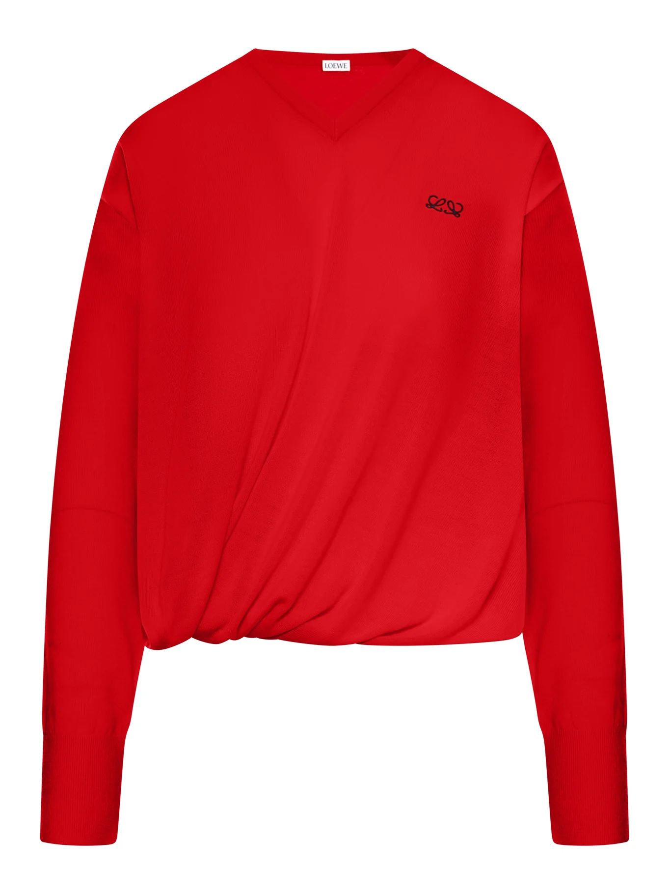 DRAPED MERINO WOOL SWEATER