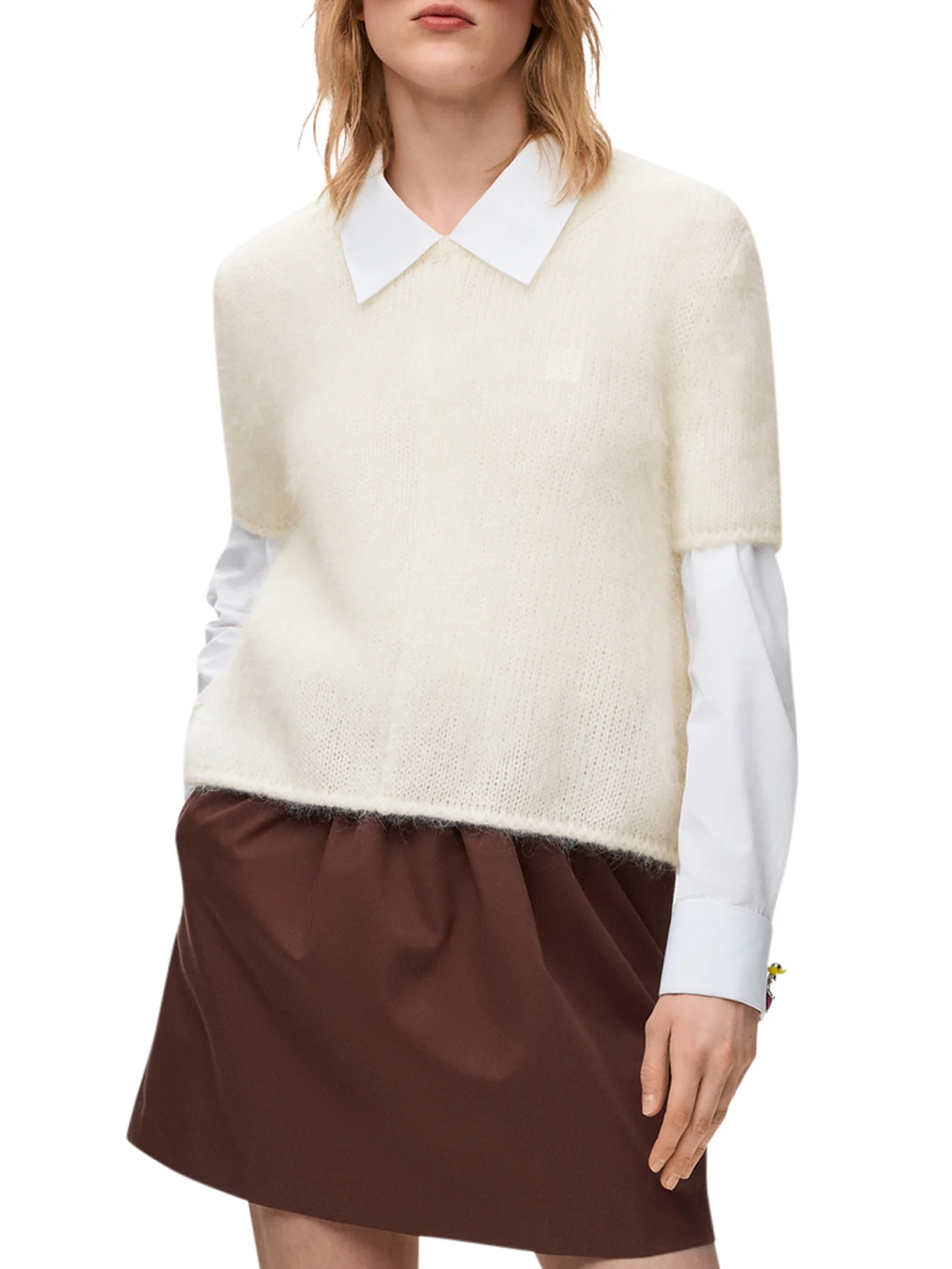 MOHAIR BLEND SHORT-SLEEVED SWEATER - Image 3