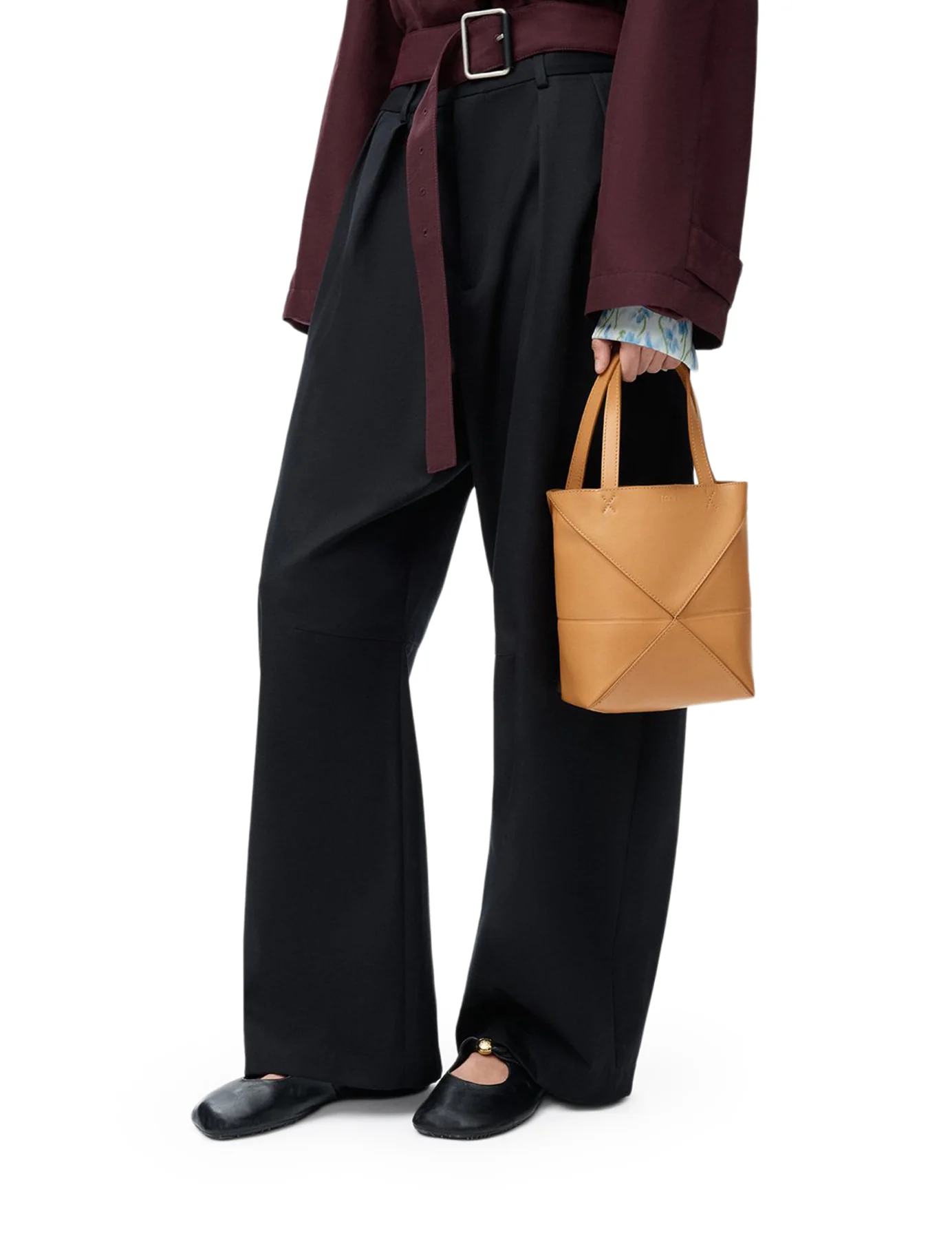 PUZZLE FOLD TOTE BAG IN POLISHED CALFSKIN - Image 3