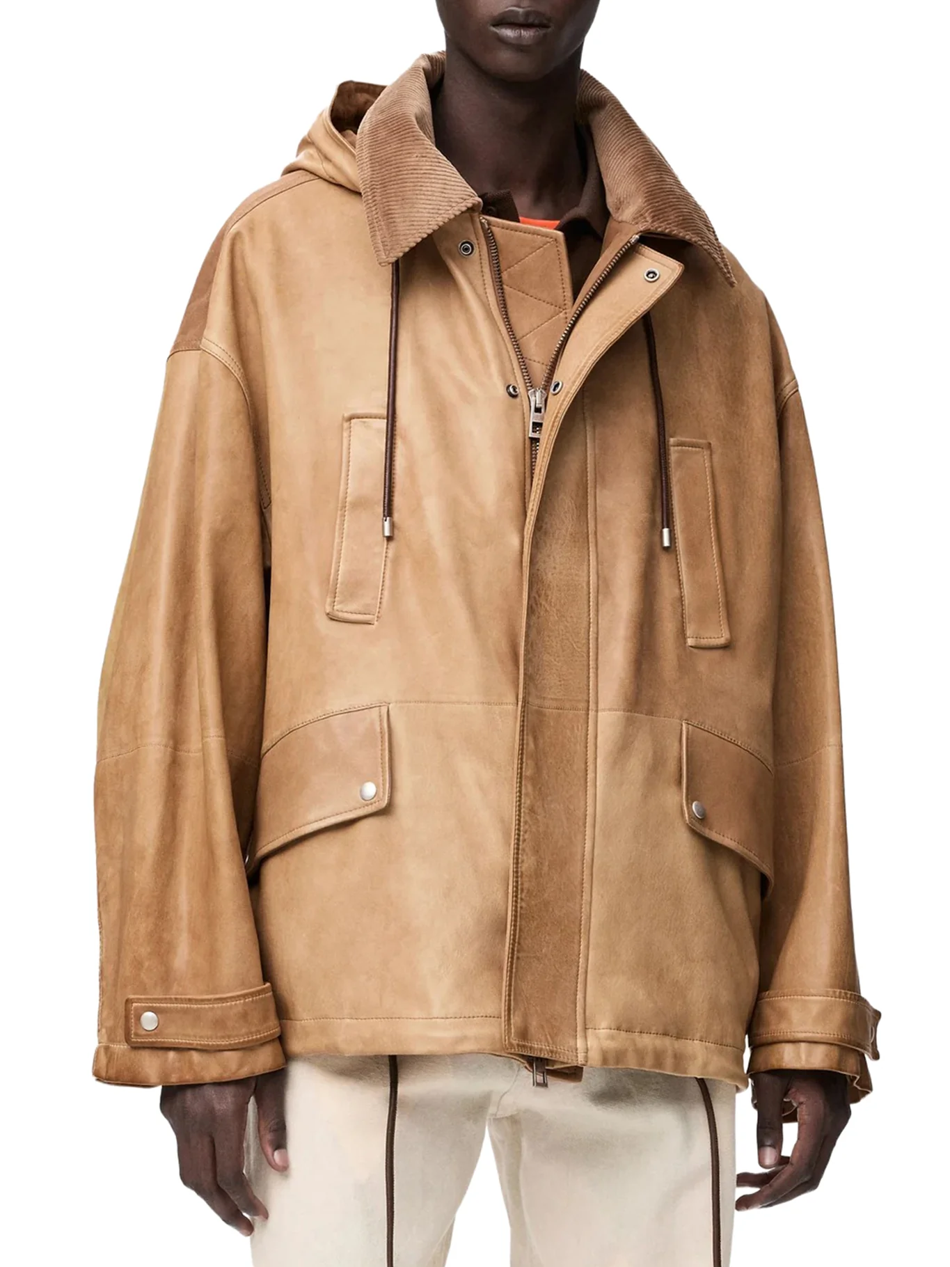 SHORT PARKA IN LAMBSKIN AND COTTON - Image 3