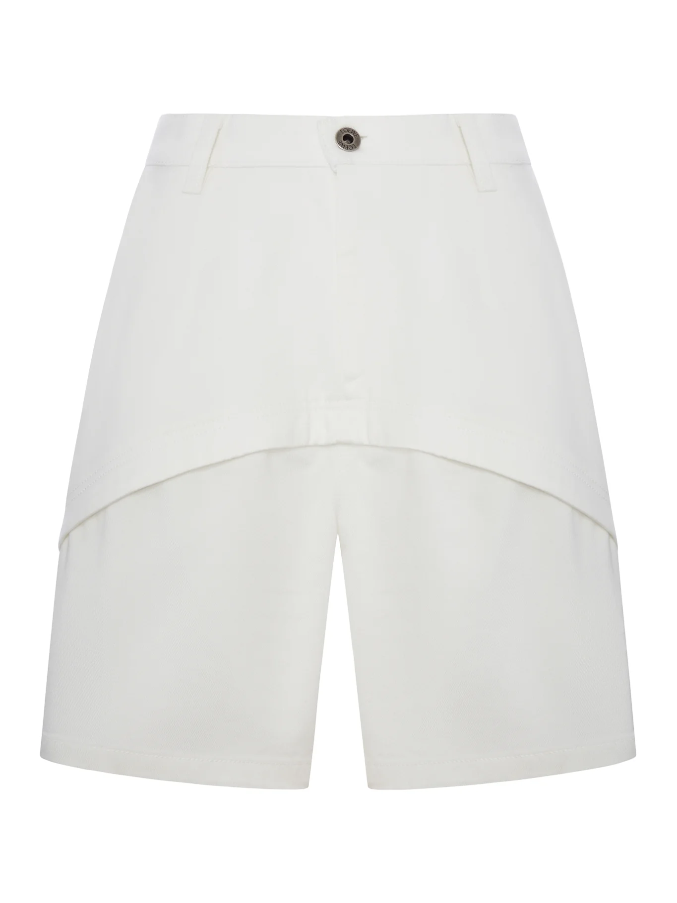 ASYMMETRIC PANELLED DENIM SHORTS