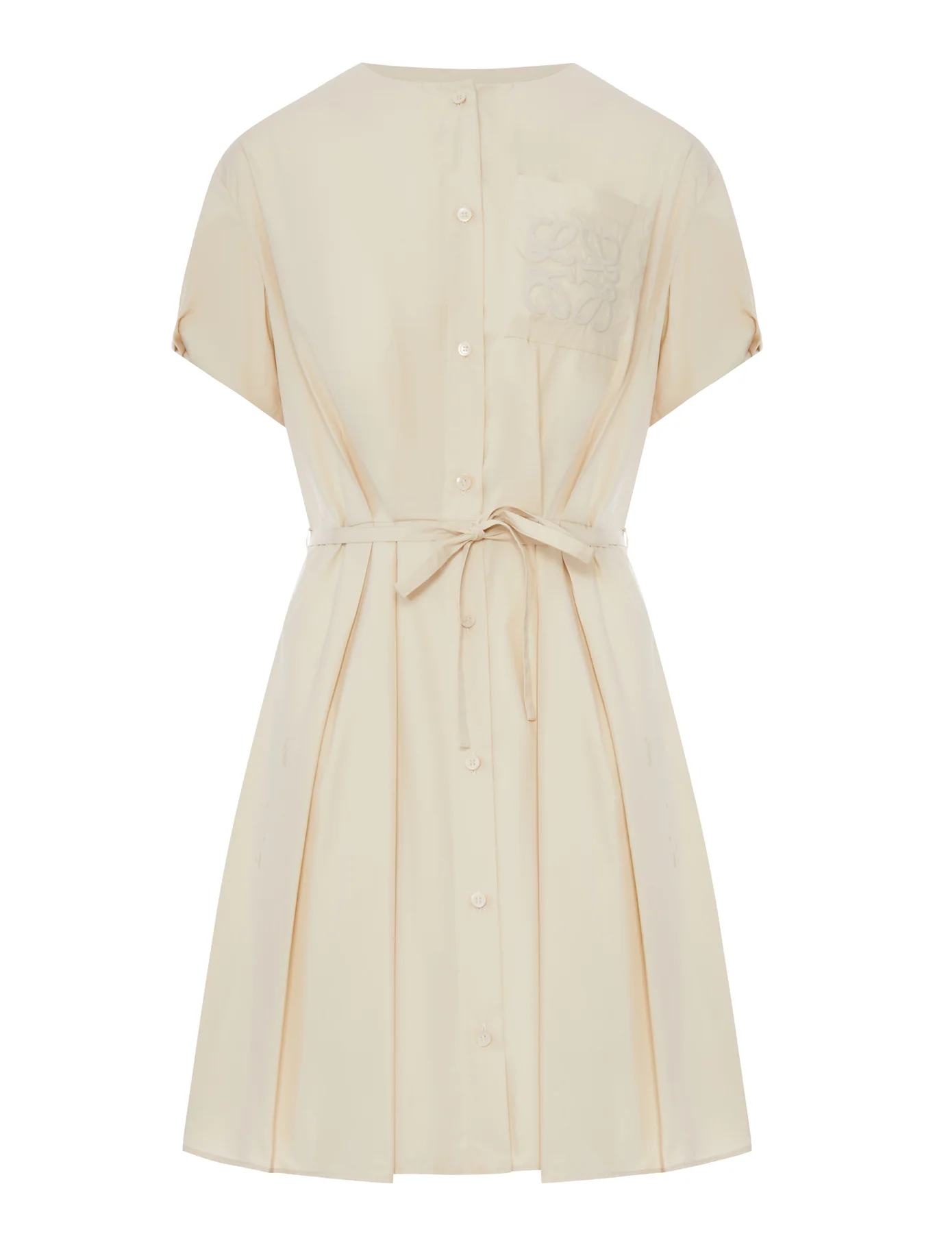 COTTON POPLIN CHEMISIER WITH ANAGRAM EMBROIDERY