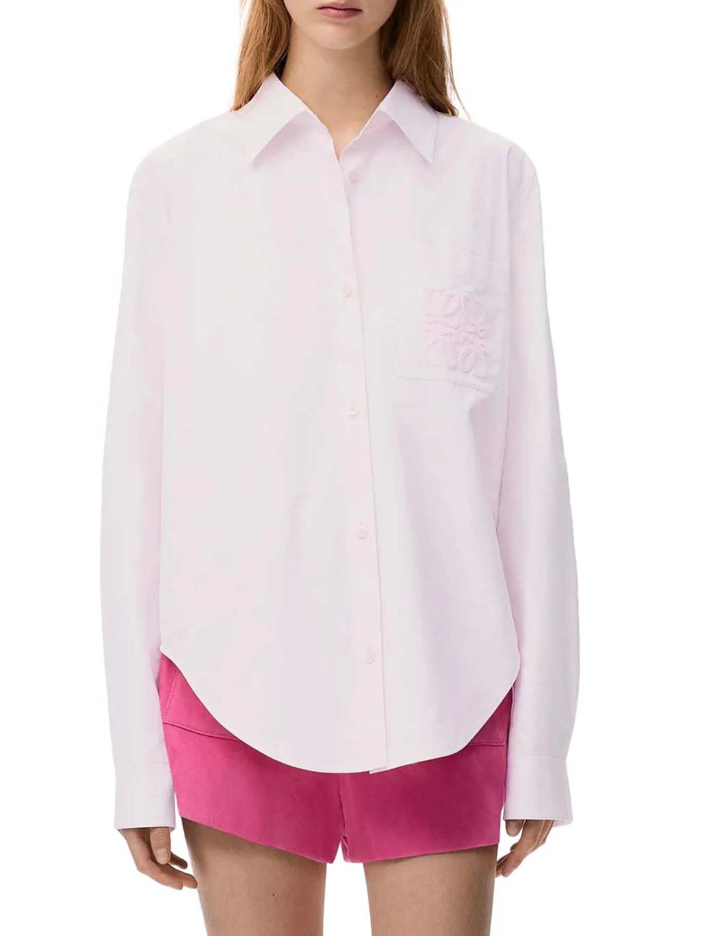 COTTON POPLIN SHIRT WITH ANAGRAM EMBROIDERY - Image 3
