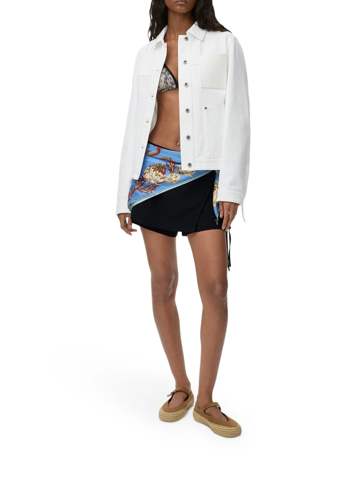 DENIM JACKET WITH APPLIED LEATHER POCKET - Image 2