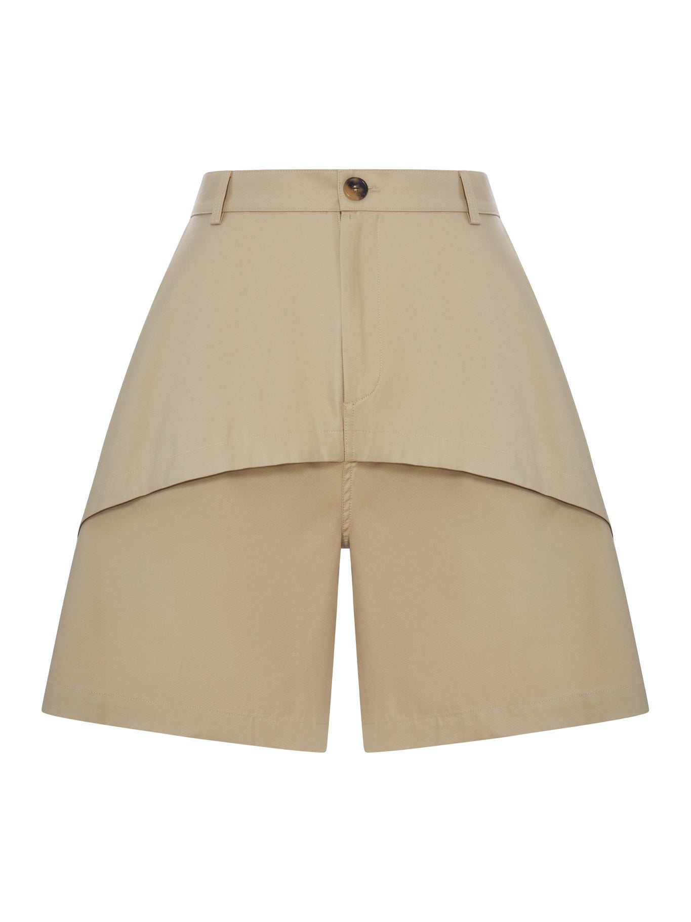 LIGHTWEIGHT COTTON SHORTS WITH ASYMMETRIC PANEL CONSTRUCTION